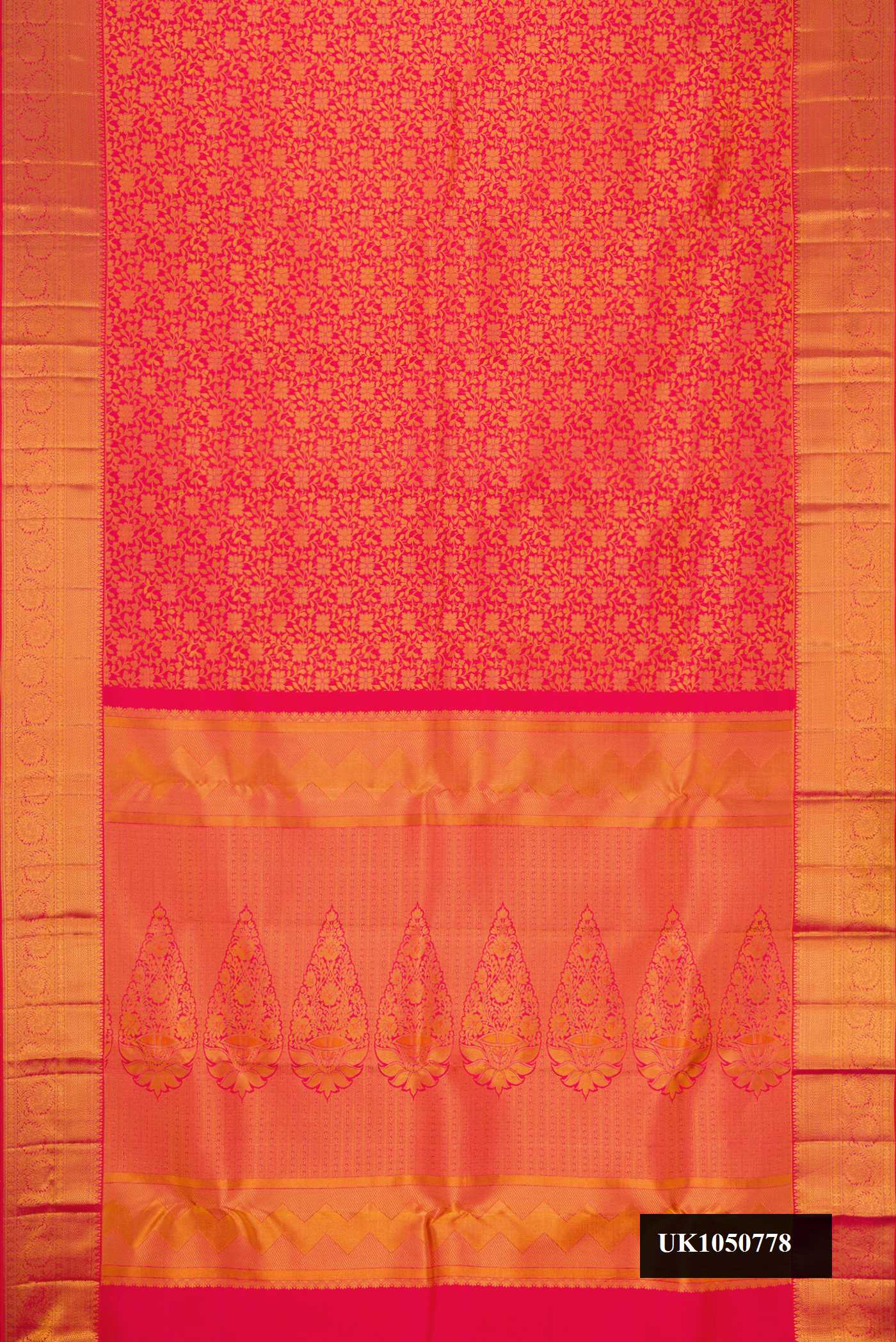 Dark Pink Dual Tone Kanchipuram Silk Saree
