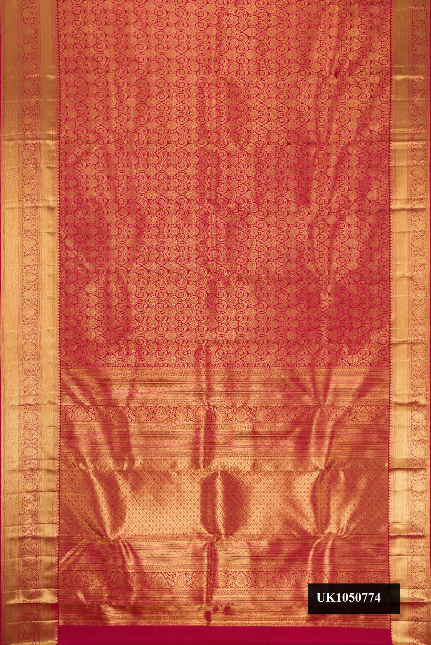 Dark Pink Dual Tone Kanchipuram Silk Saree