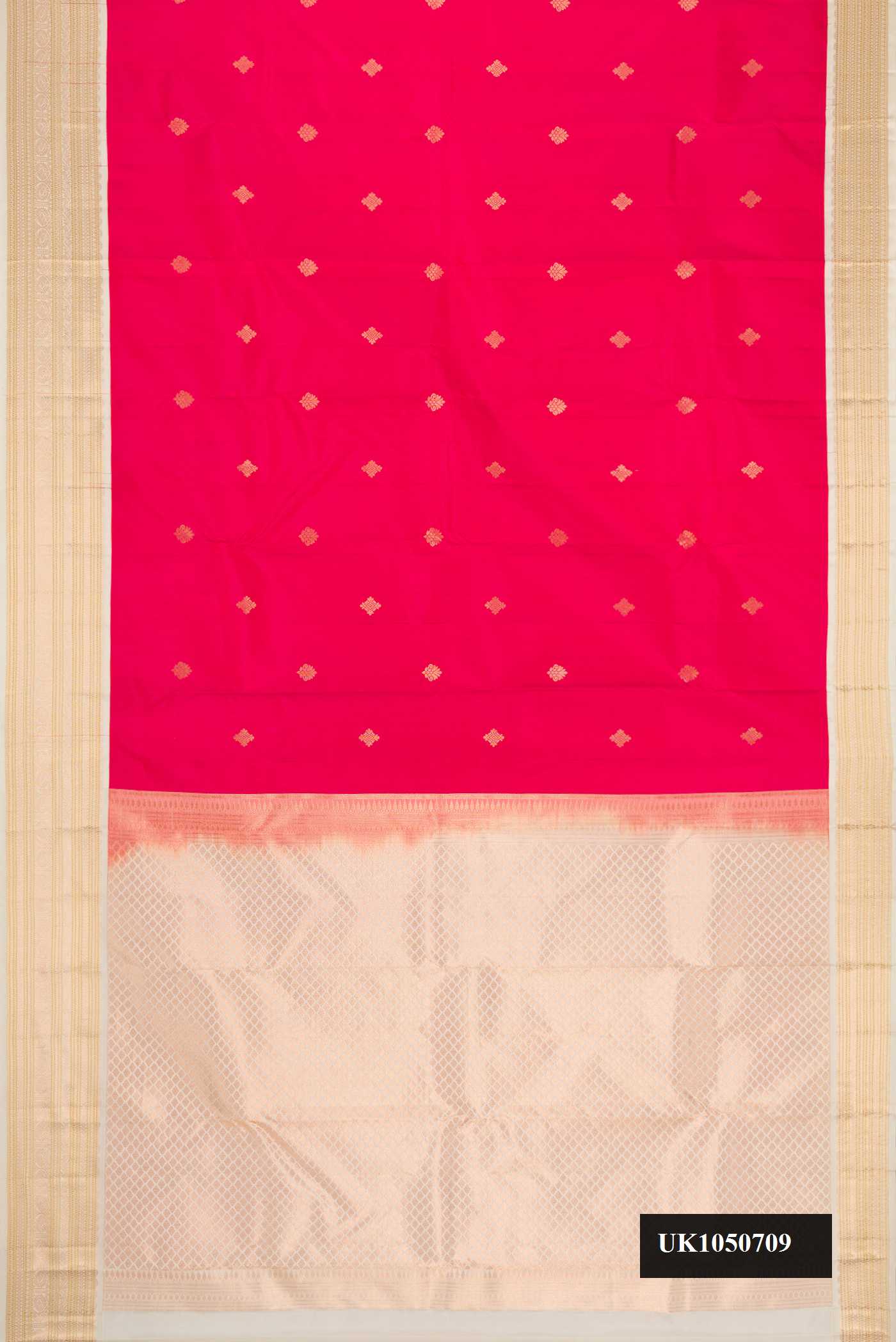 Dark Pink Dual Tone Kanchipuram Silk Saree