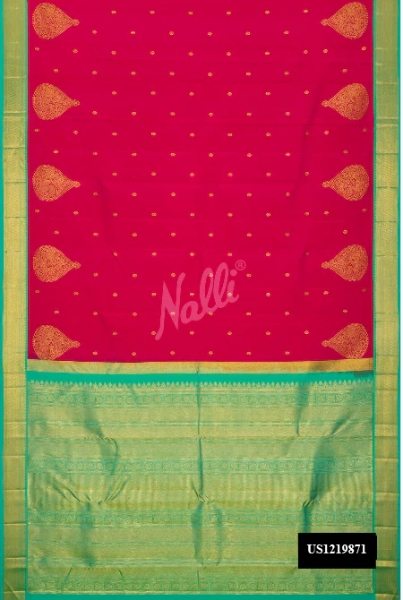 Dark Pink Dual Tone Kanchipuram Silk Saree