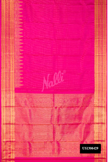 Dark Pink Dual Tone Kanchipuram Silk Saree