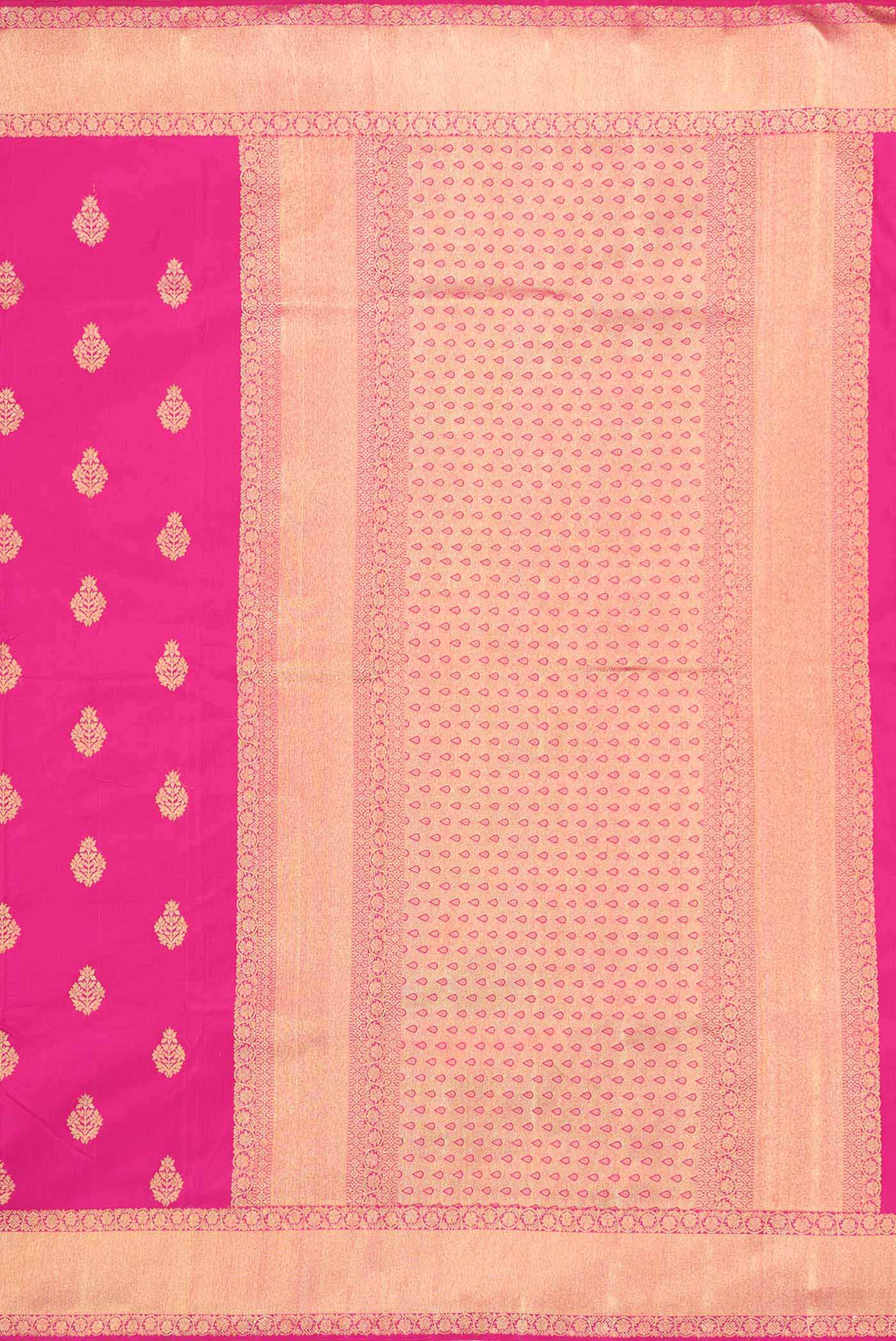 Dark Pink Dual Tone Kanchipuram Silk Saree - Image 7