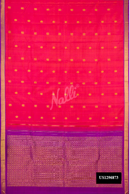 Dark Pink Dual Tone Kanchipuram Silk Saree