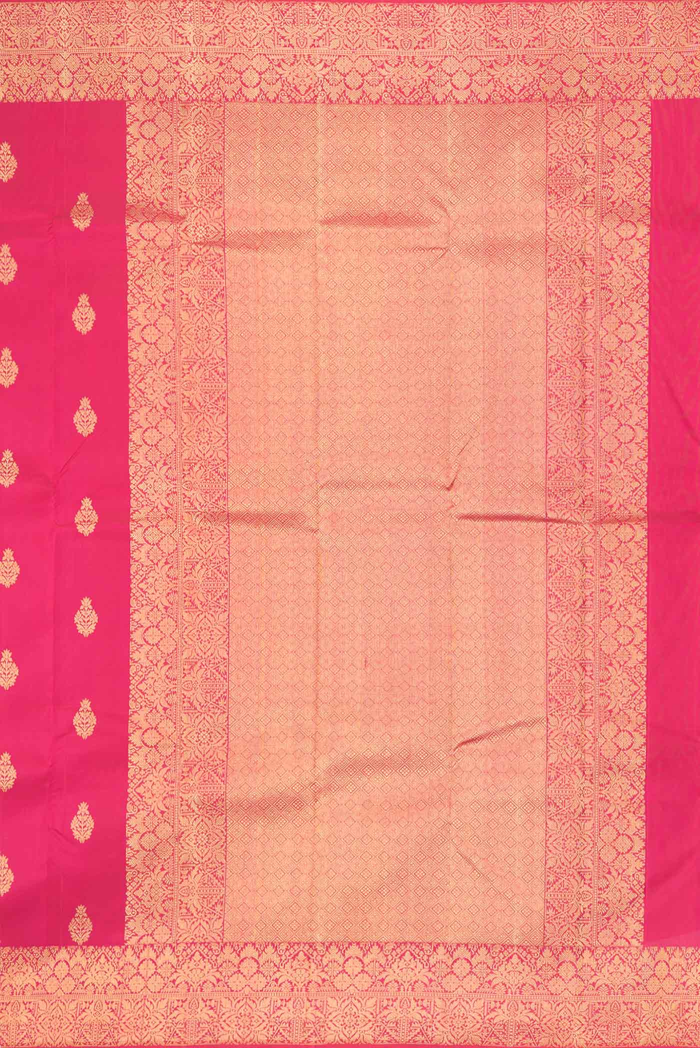Dark Pink Dual Tone Kanjivaram Silk Saree - Image 7