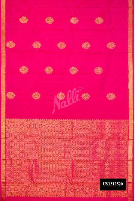 Dark Pink Dual Tone Kanchipuram Silk Saree