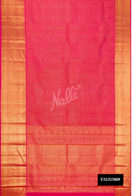 Dark Pink Dual Tone Kanchipuram Silk Saree