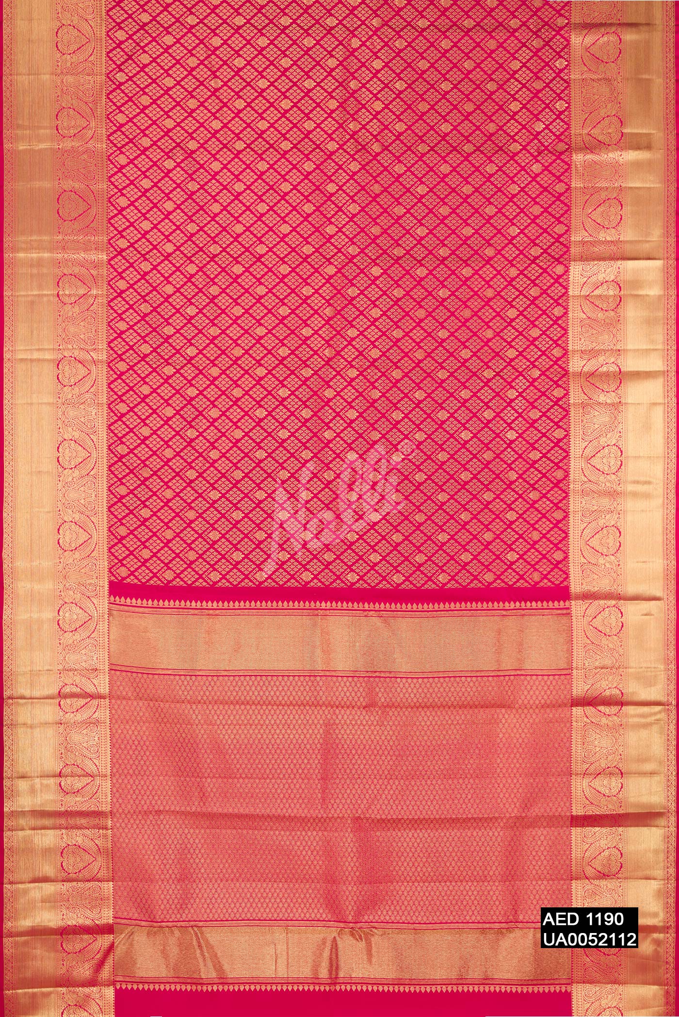 Dark Pink Dual Tone Kanchipuram Silk Saree