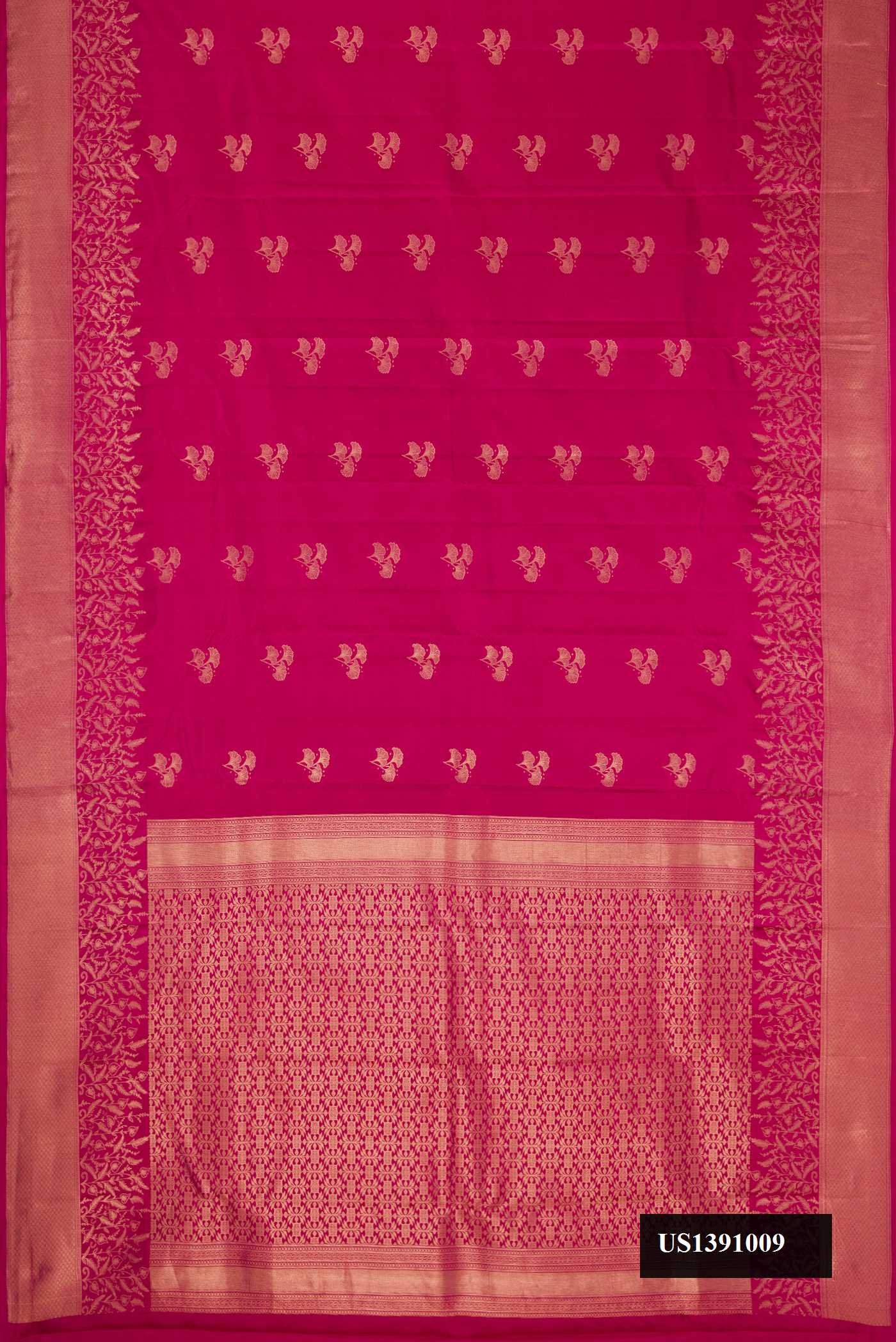 Dark Pink Dual Tone Kanchipuram Silk Saree