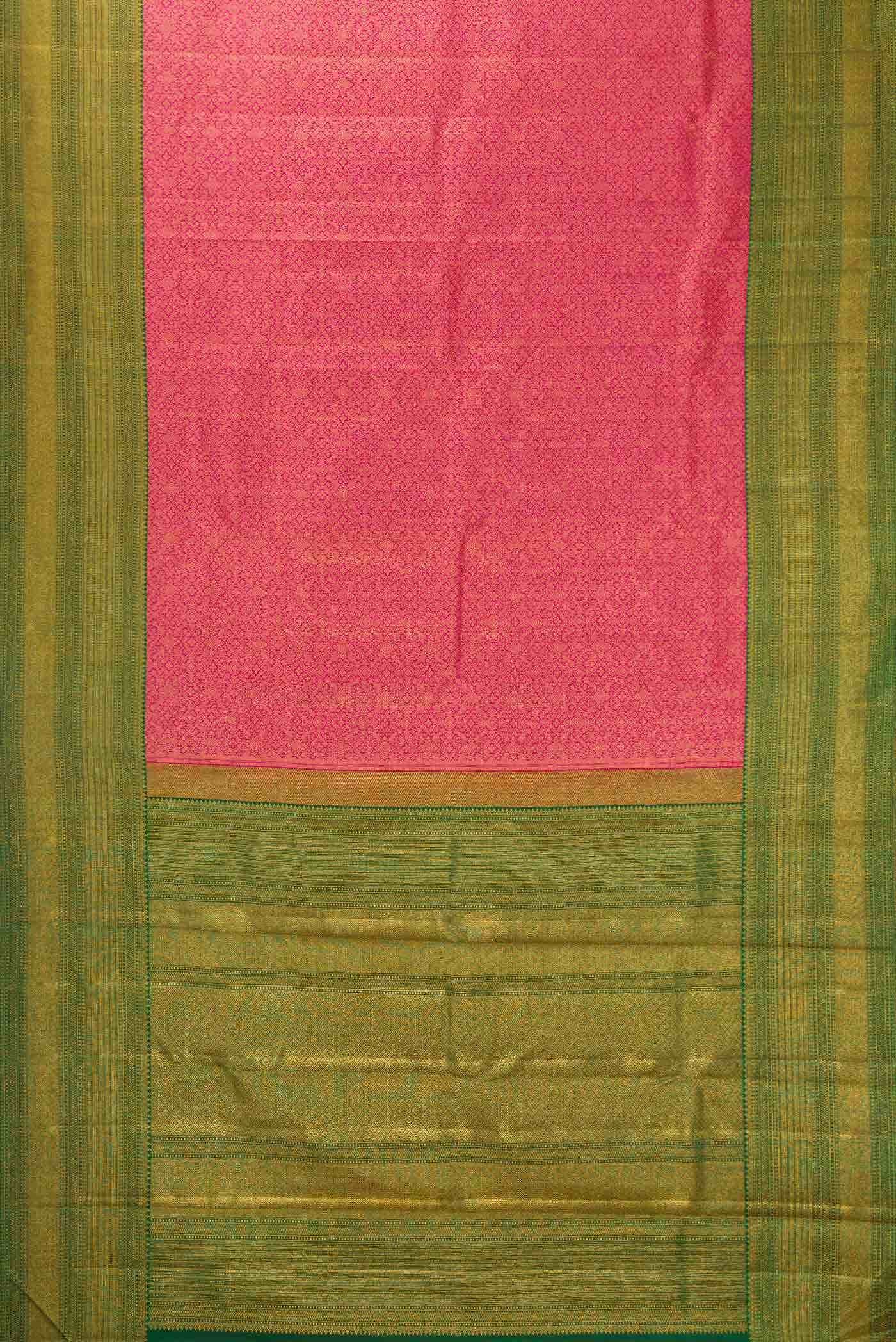 Dark Pink Dual Tone Kanchipuram Silk Saree - Image 4