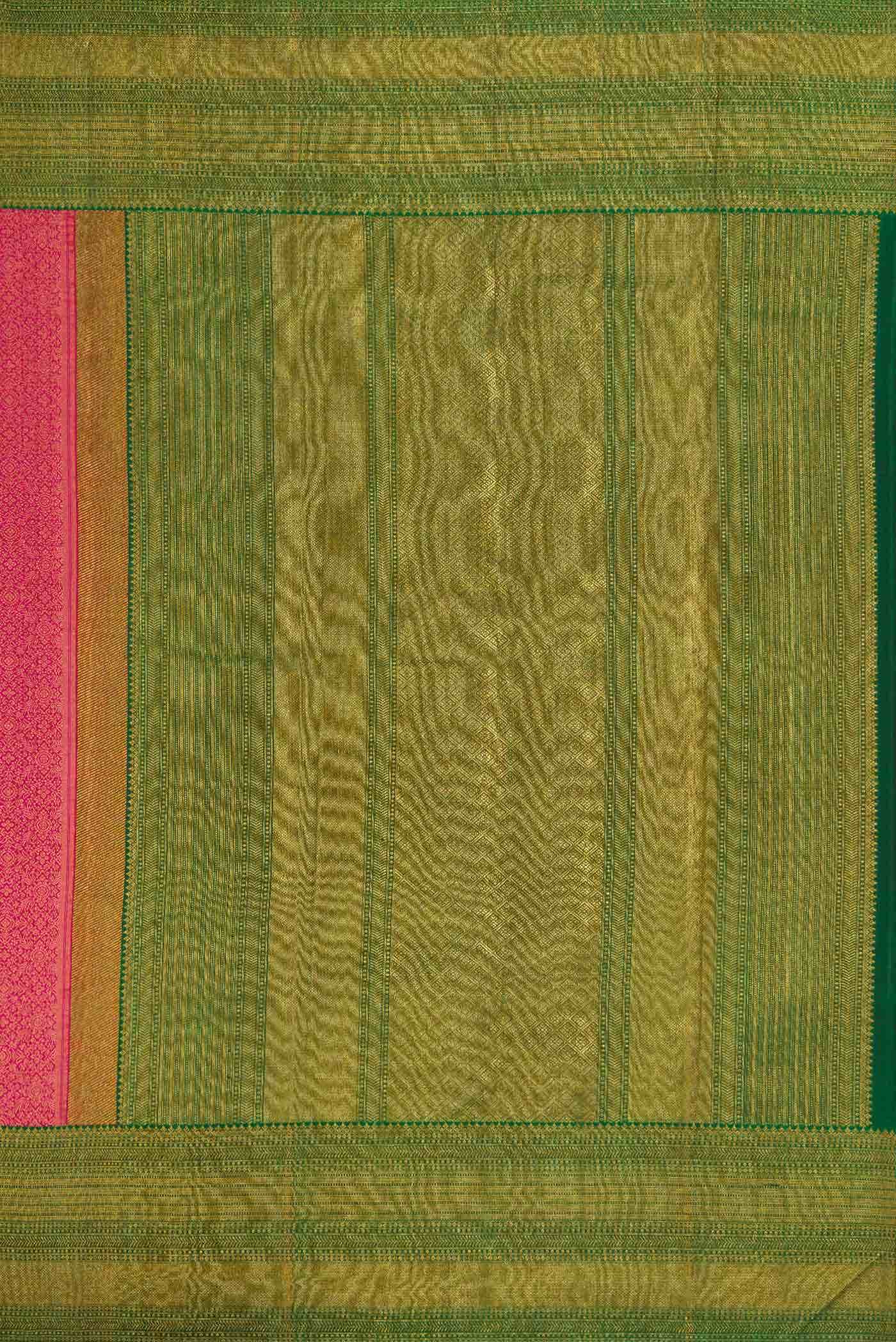 Dark Pink Dual Tone Kanchipuram Silk Saree - Image 5