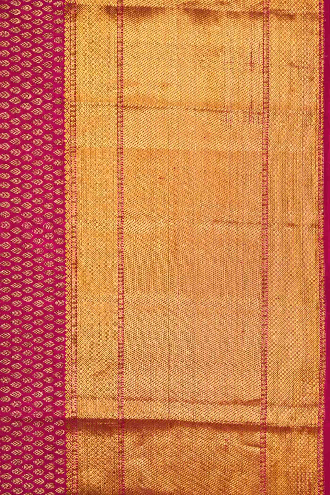 Dark Pink Dual Tone Kanjivaram Silk Saree - Image 5