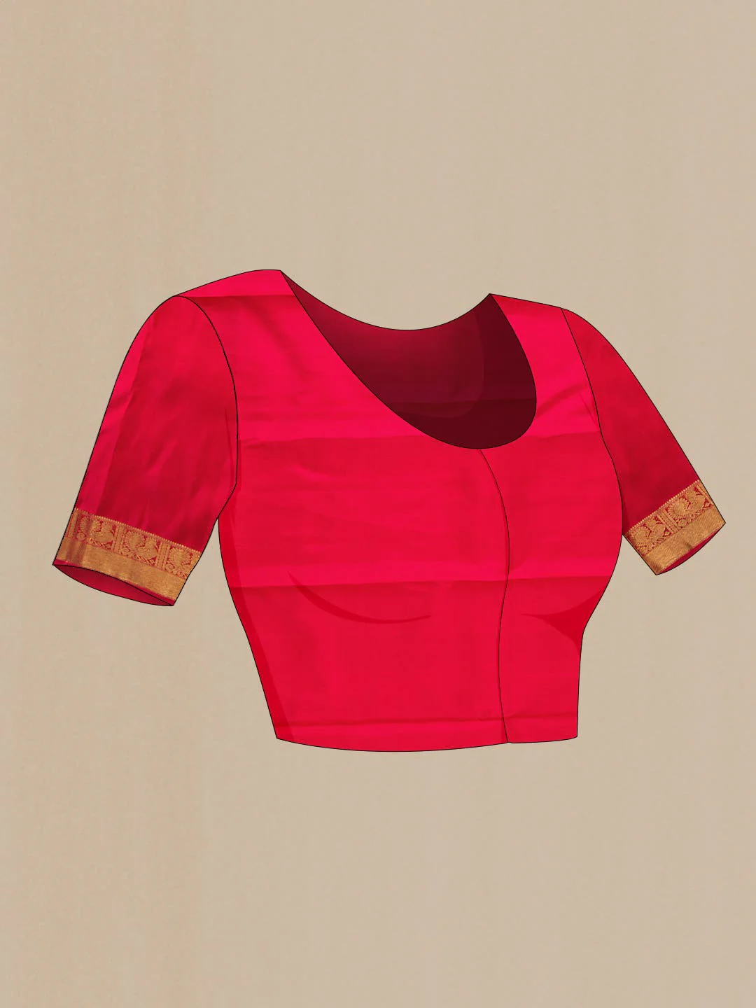 Pure Silk Pure Zari Dark Pink Dual Tone Kanjivaram Saree - Image 7