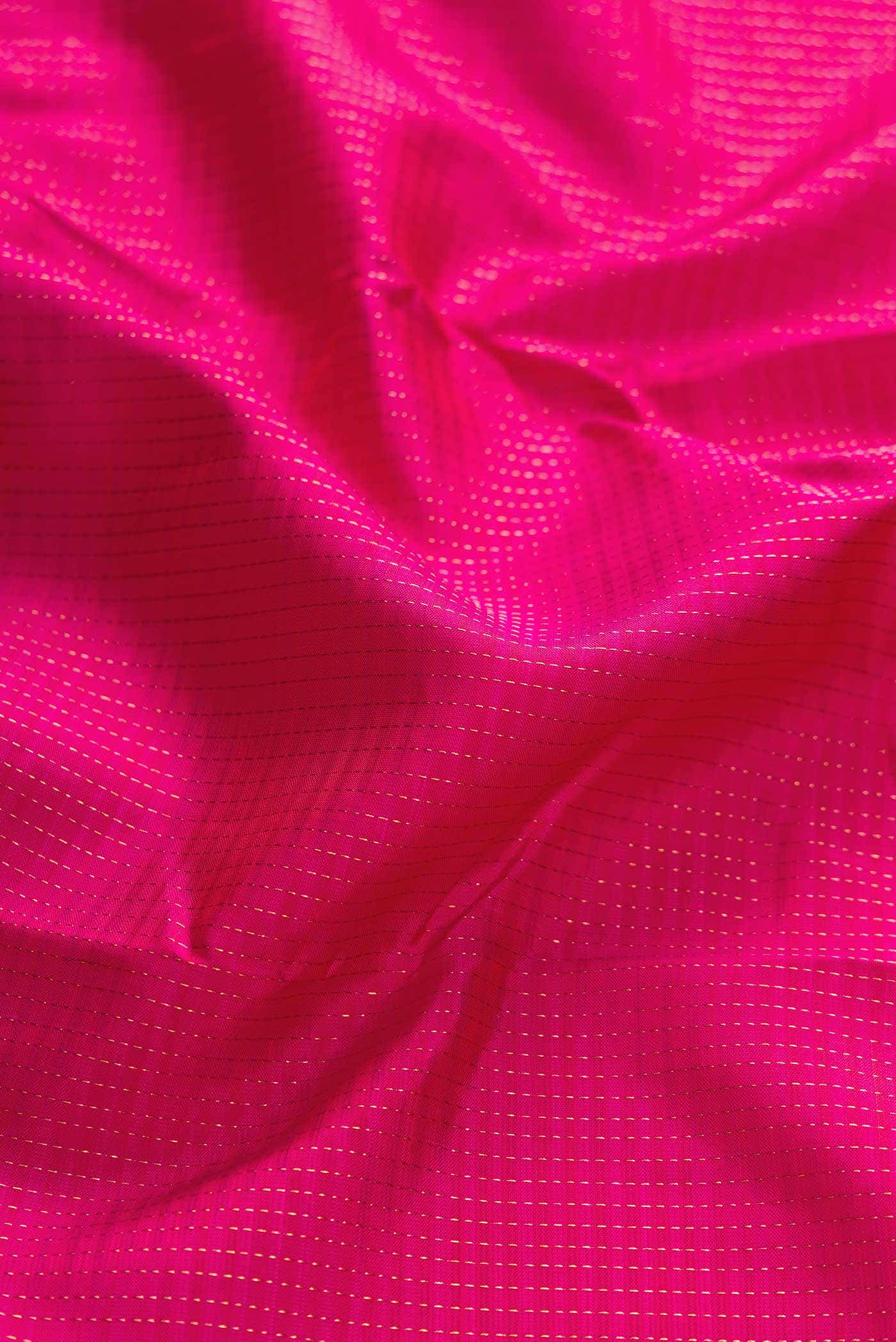 Pure Silk Pure Zari Dark Pink Dual Tone Kanchipuram Saree - Image 3