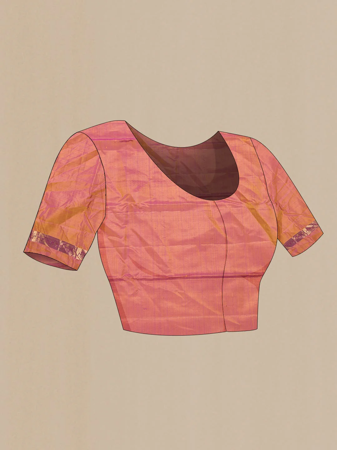 Pure Silk Pure Zari Dark Pink Dual Tone Kanchipuram Saree - Image 7