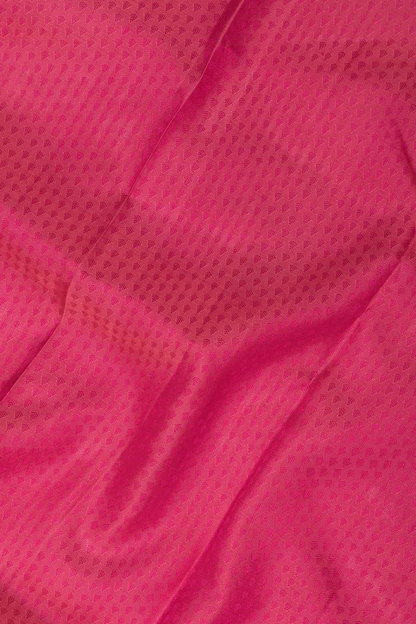 Pure Silk Pure Zari Dark Pink Dual Tone Kanchipuram Saree - Image 3