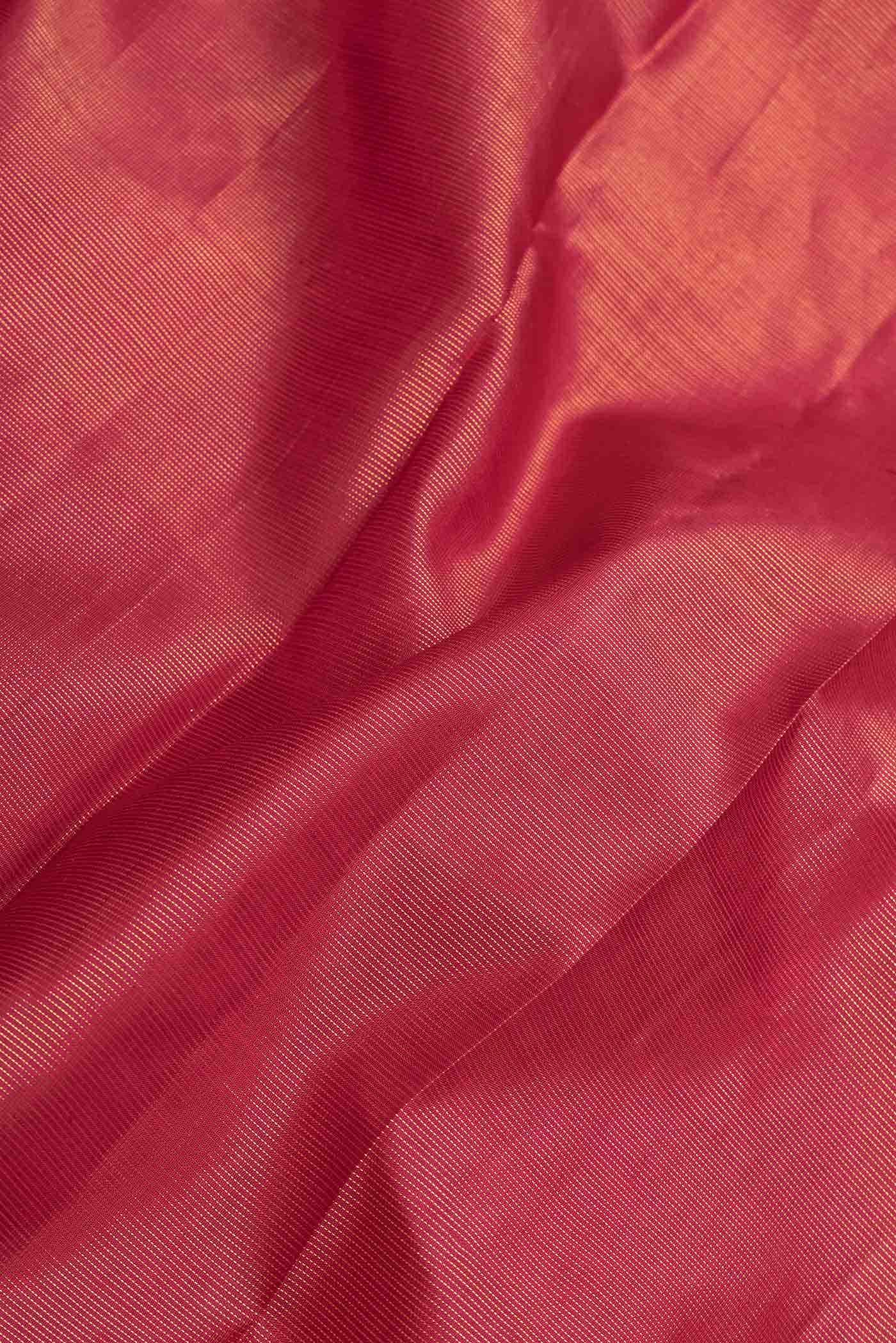 Dark Pink Dual Tone Kanjivaram Silk Saree - Image 3