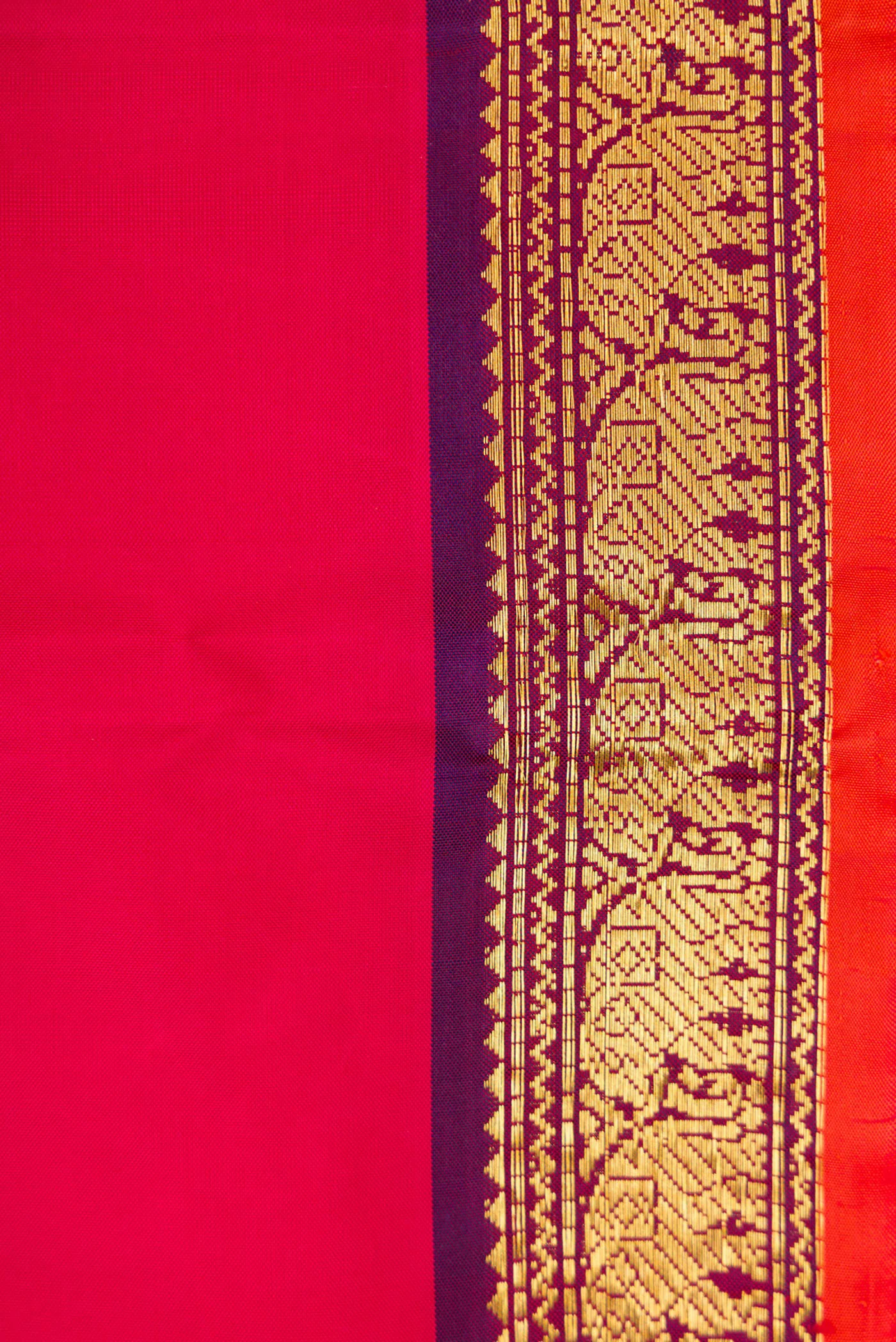 Dark Pink Kanjivaram Silk Saree - Image 3