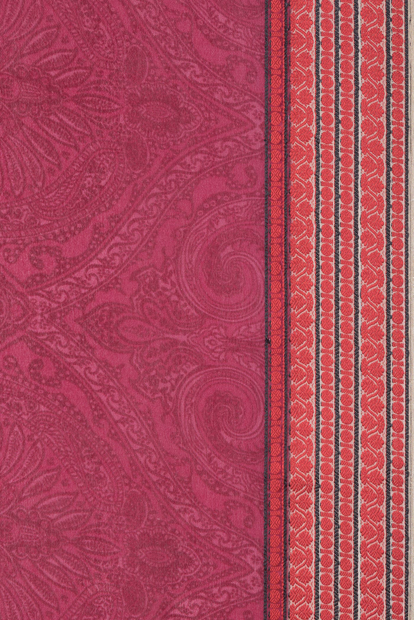 Dark Pink Dual Tone Mysore Crepe Saree - Image 3