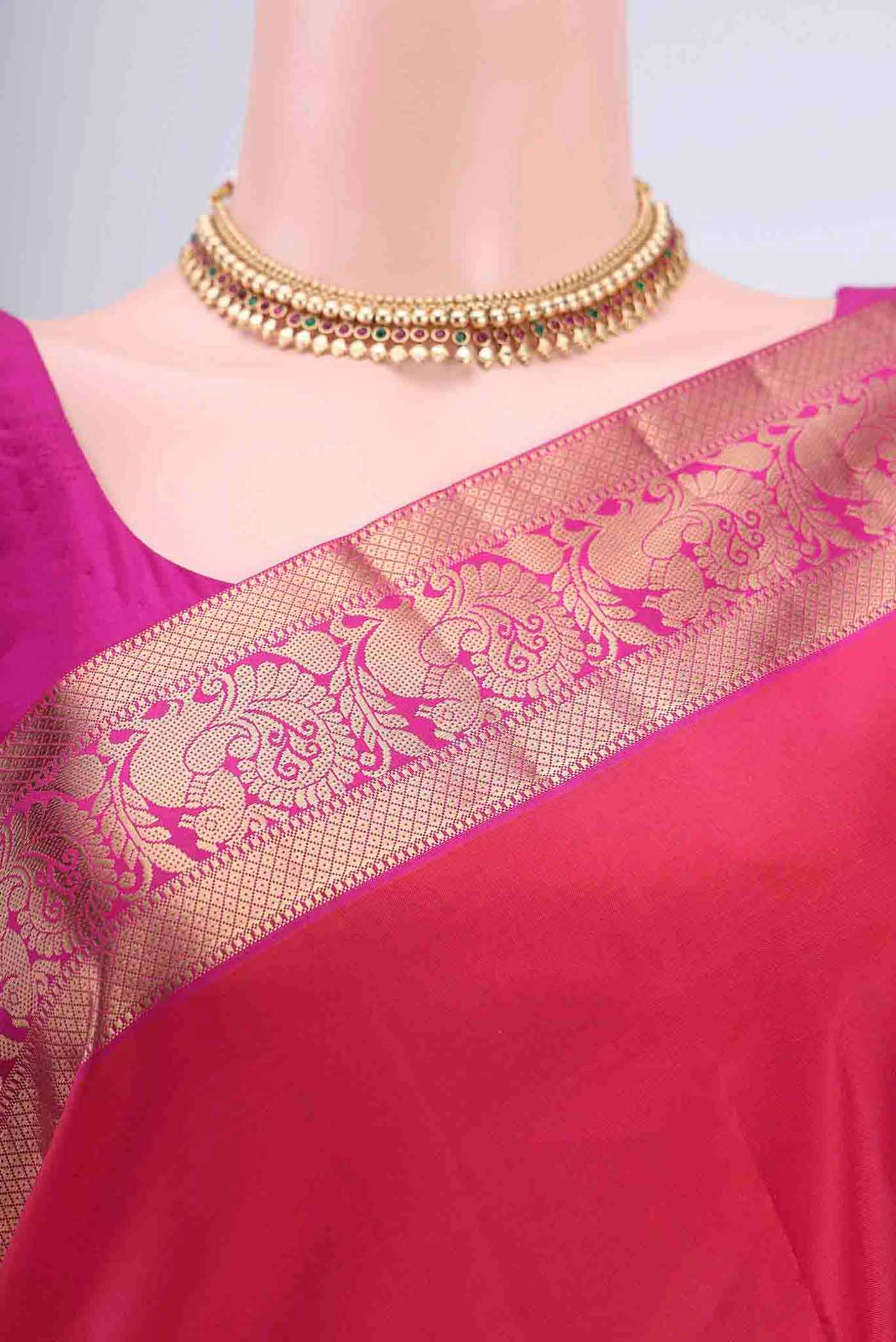 Pink Kanjivaram Silk Saree - Image 2