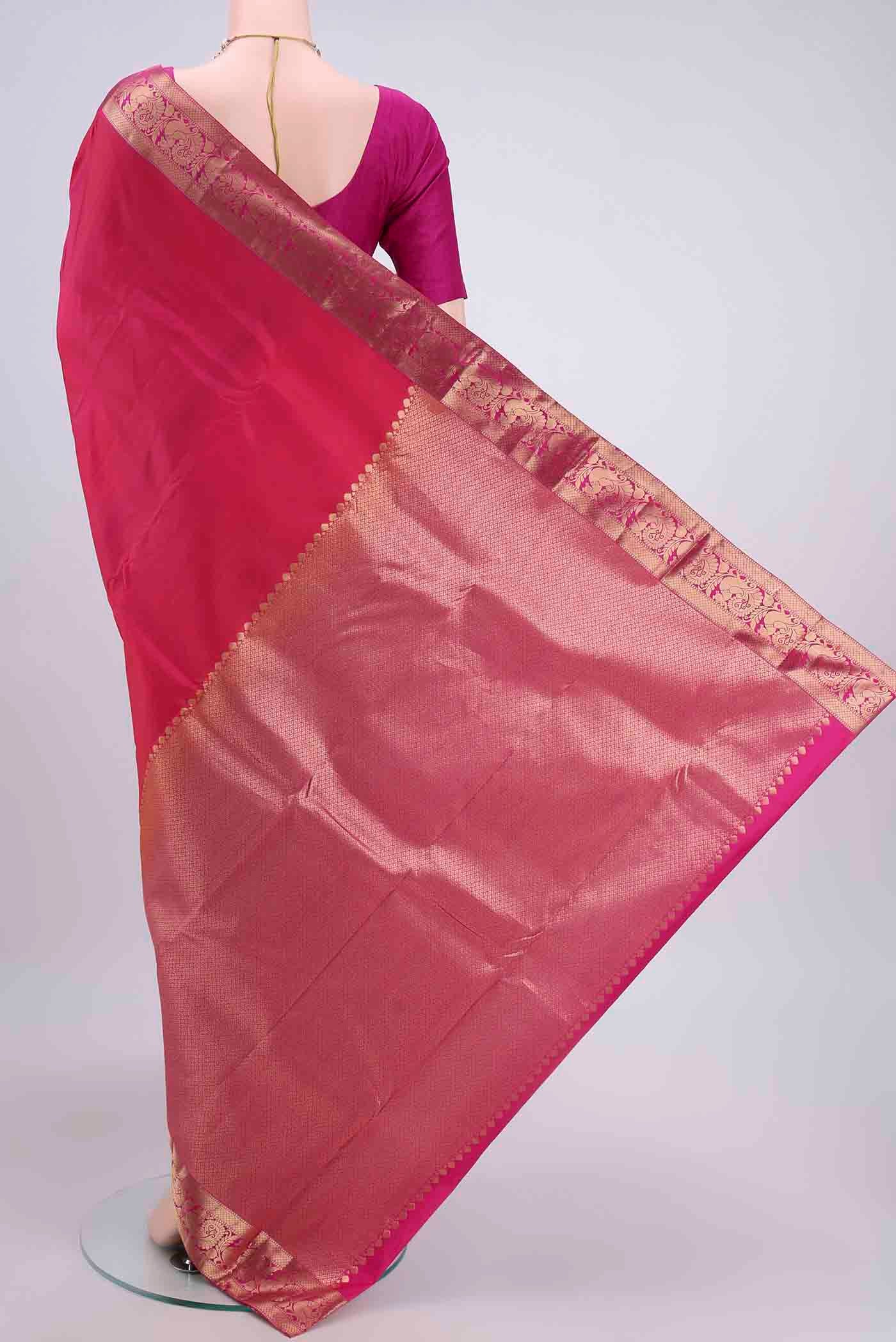 Pink Kanjivaram Silk Saree - Image 3