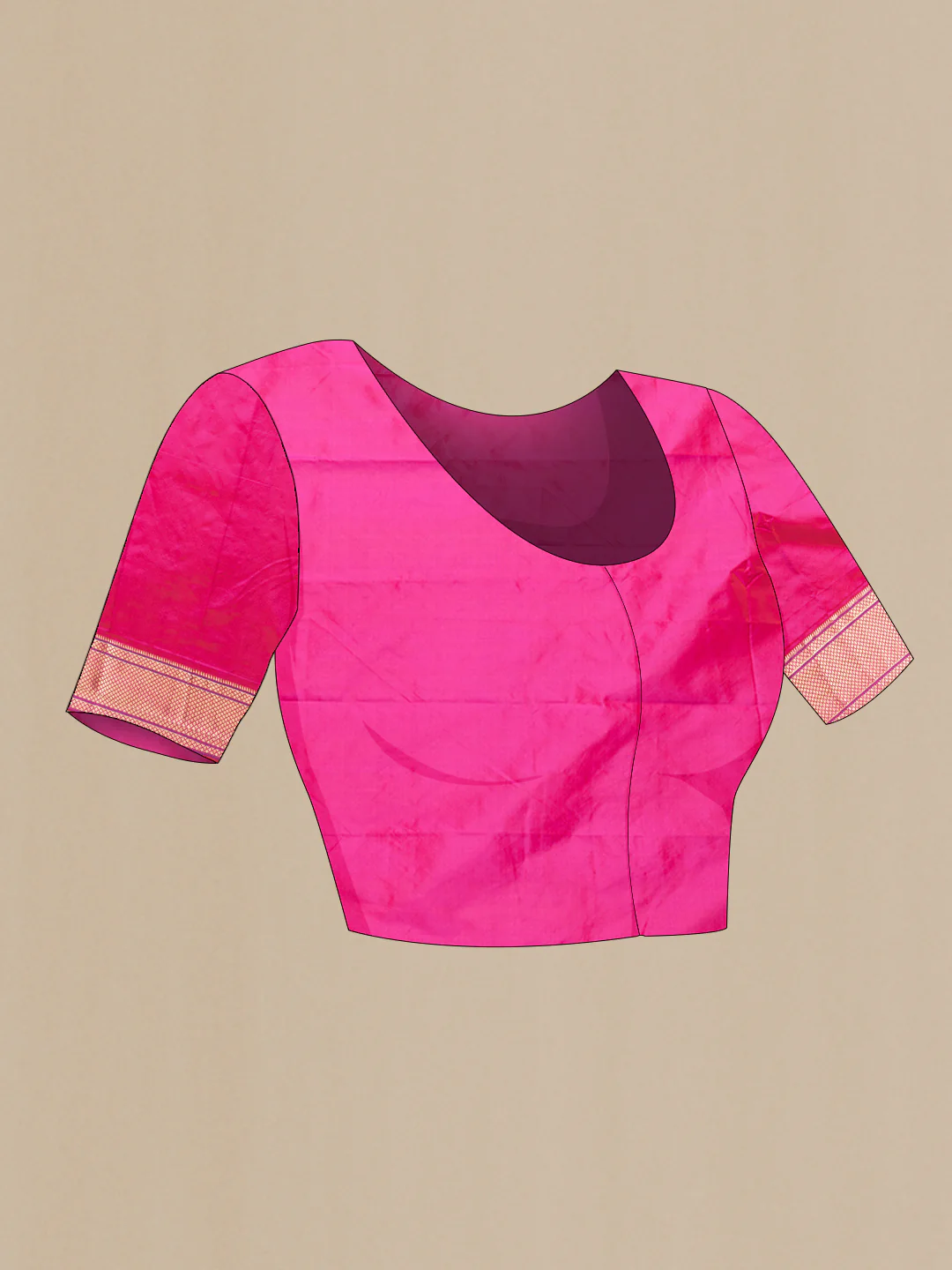 Pink Blended Paithani Silk Saree - Image 4