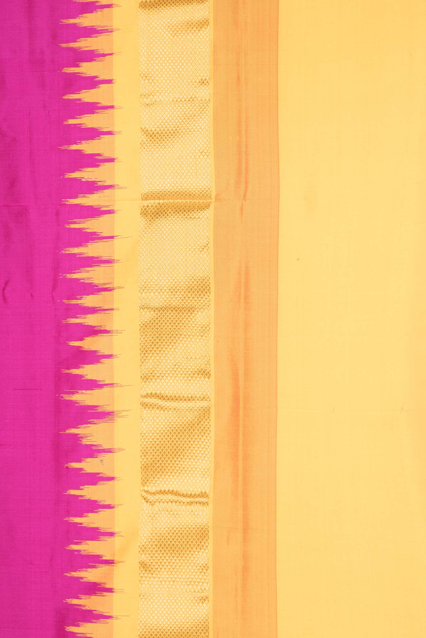 Dark Pink Dual Tone Pochampally Silk Saree - Image 3