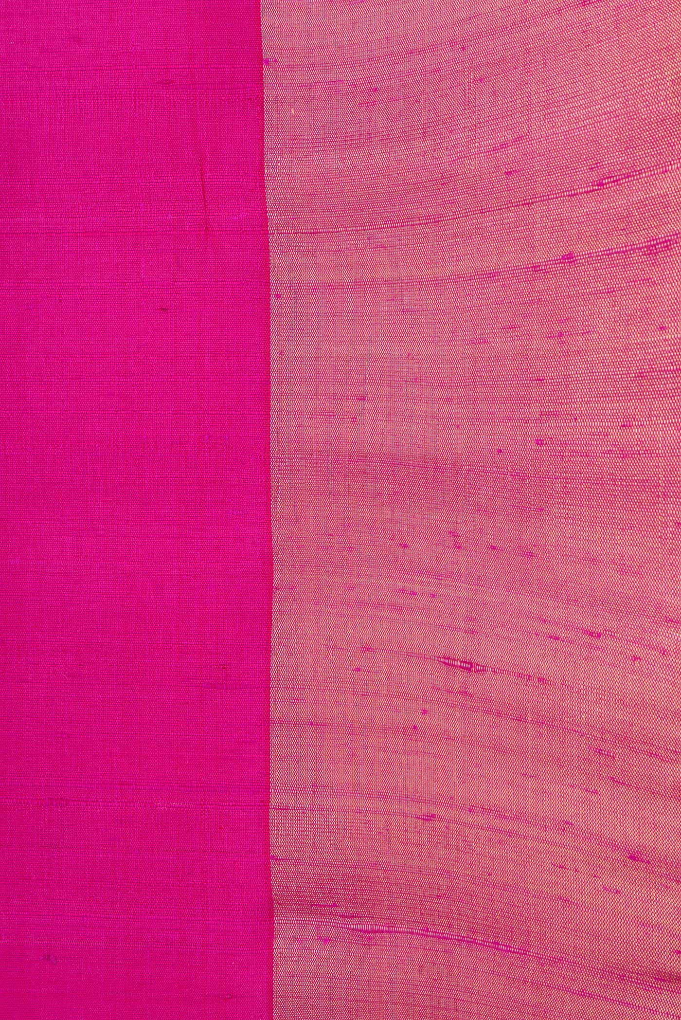 Rani Pink Raw Silk Saree - Image 3