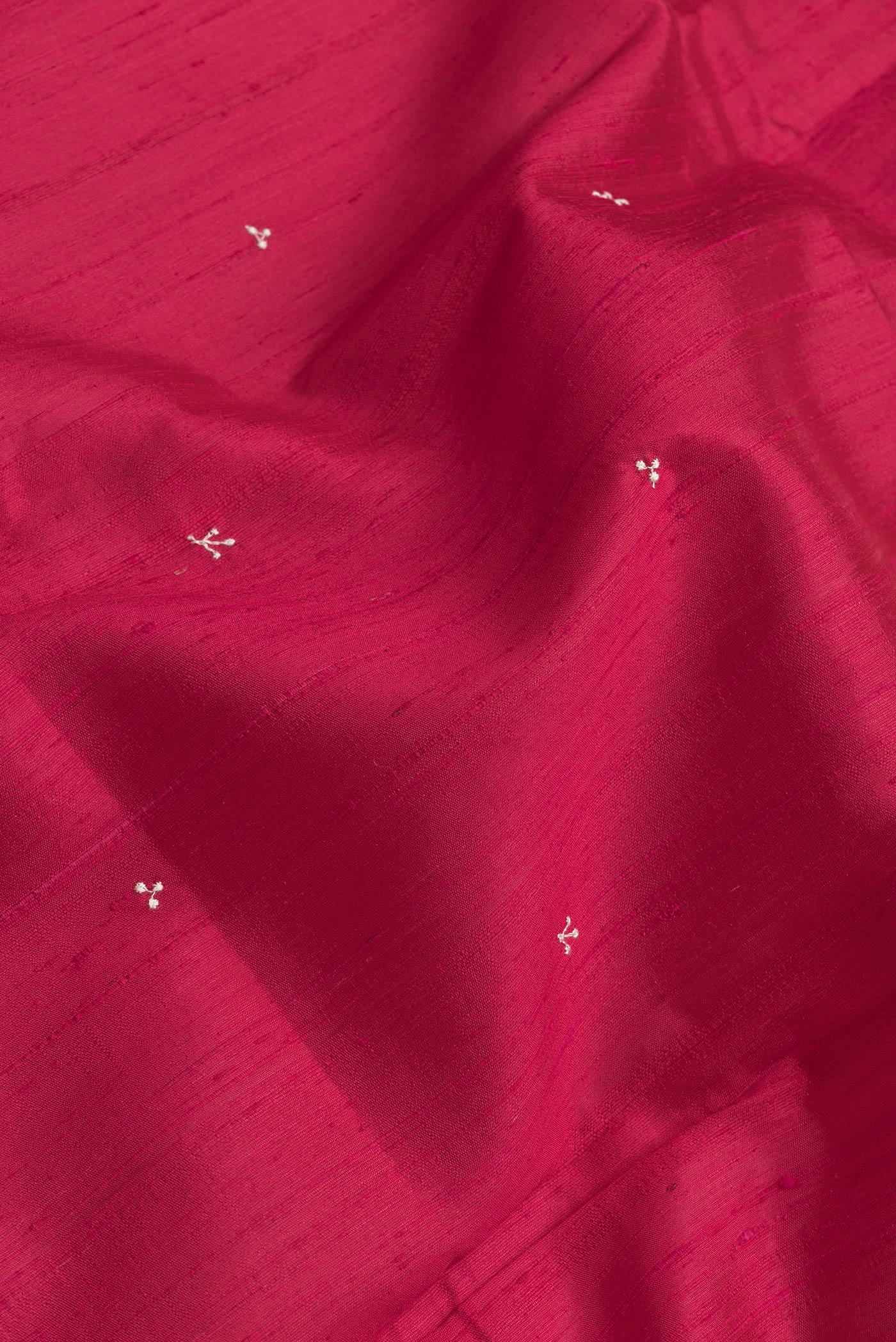 Deep Red Raw Silk Saree - Image 2