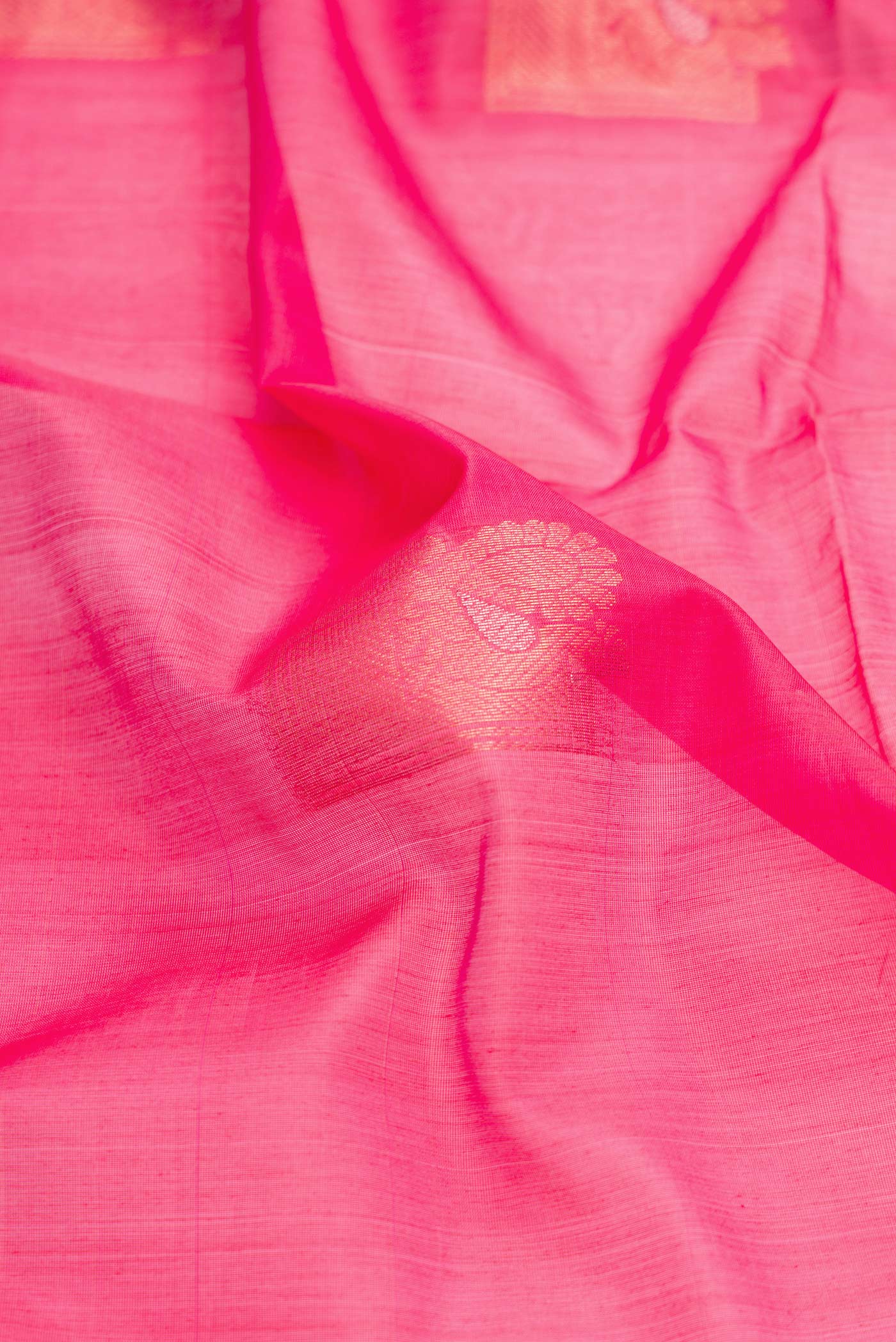 Dark Pink Dual Tone Silk Cotton Saree - Image 2