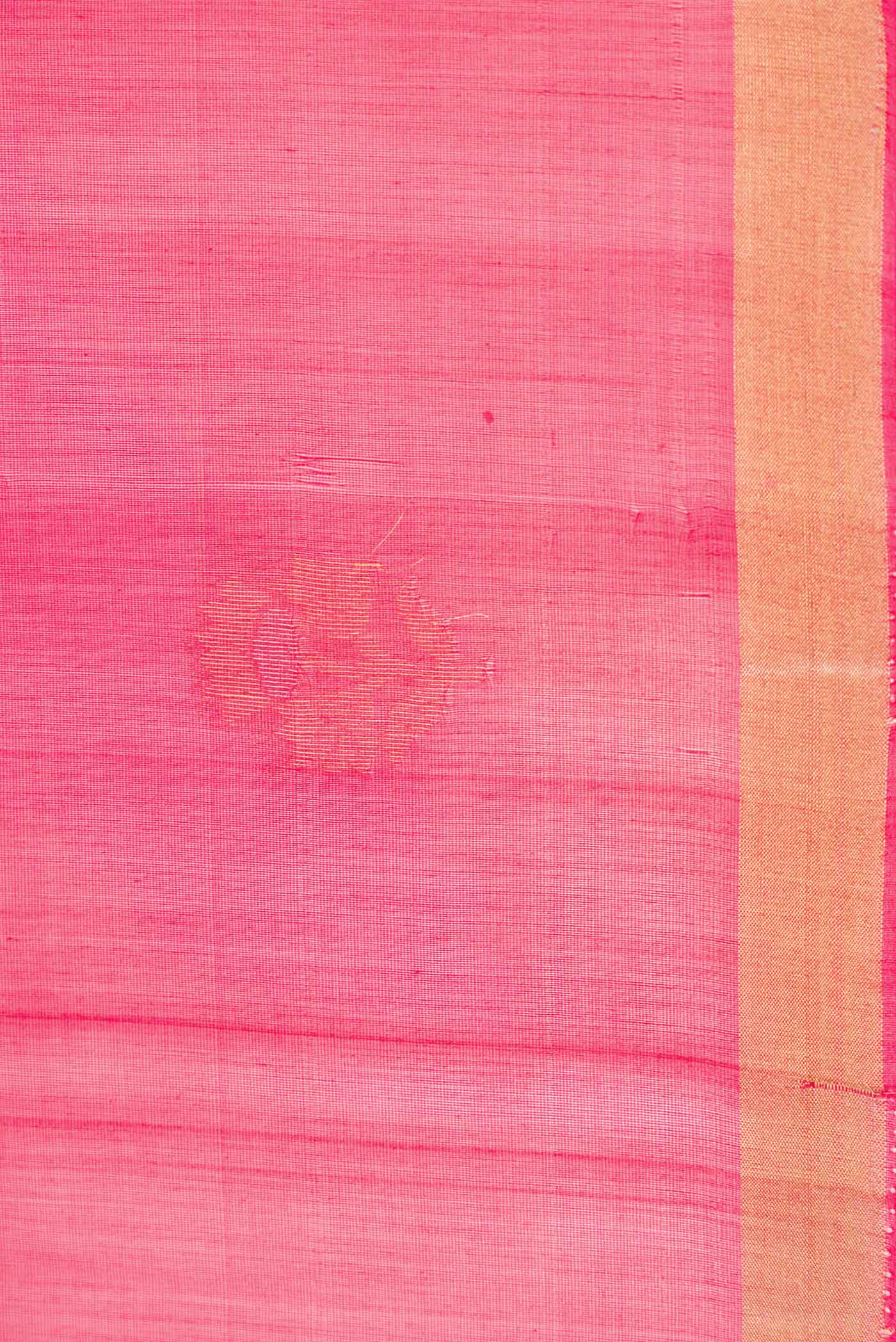 Dark Pink Dual Tone Silk Cotton Saree - Image 3