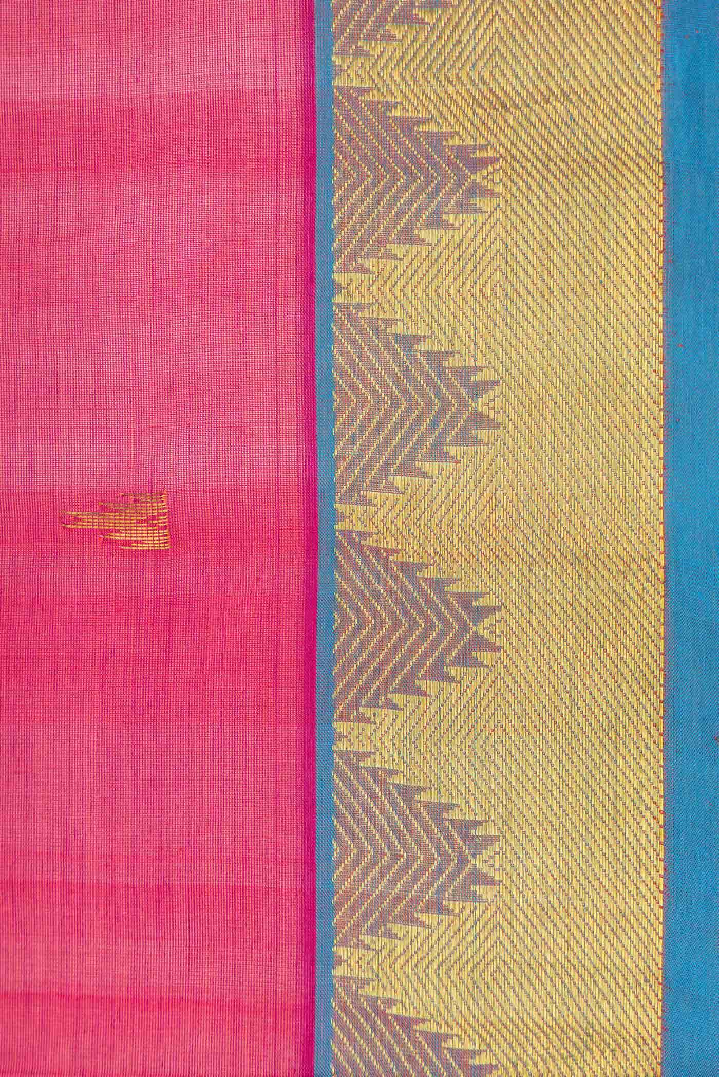 Dark Pink Dual Tone Silk Cotton Saree - Image 3