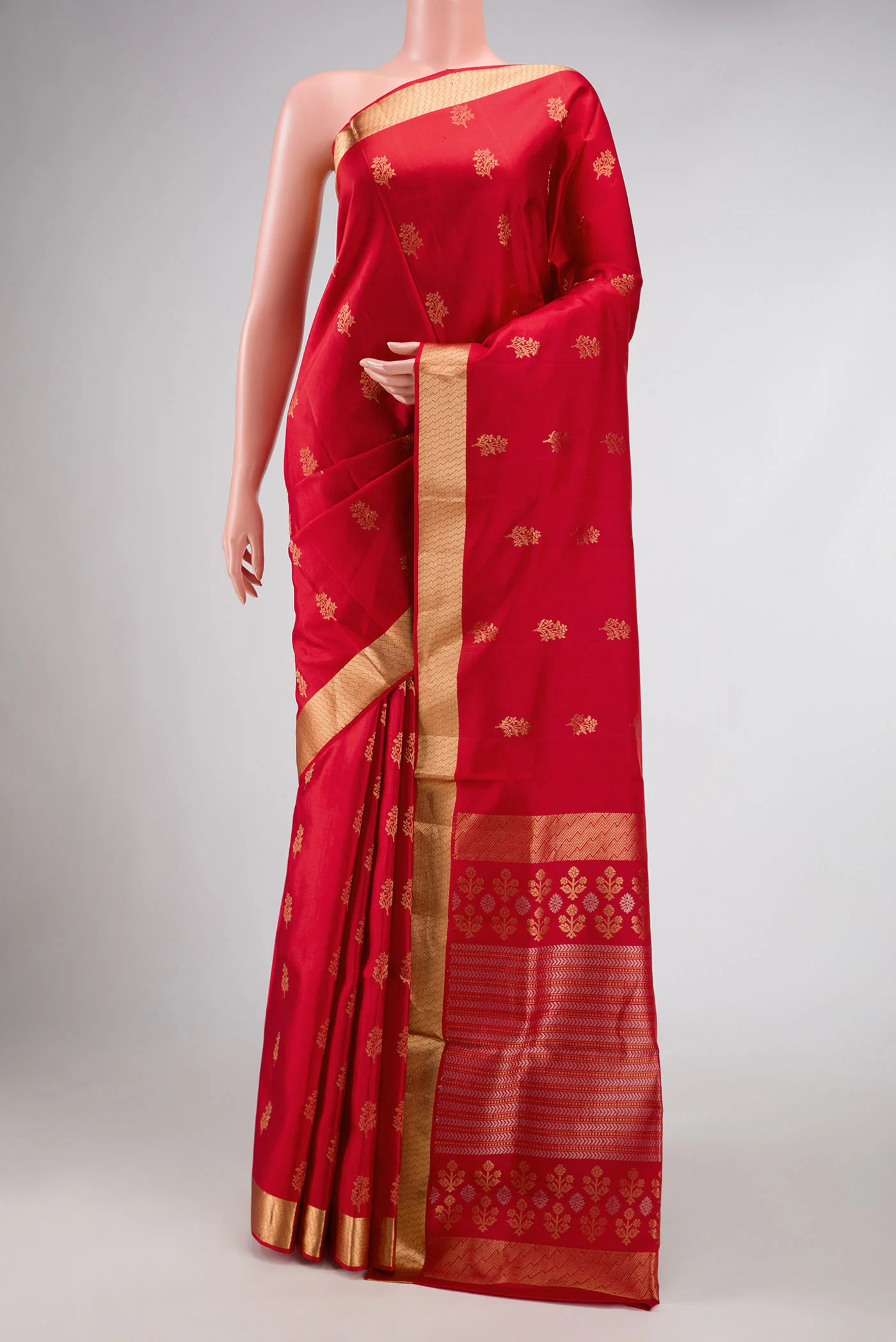 Dark Pink Dual Tone Soft Silk Saree - Image 2