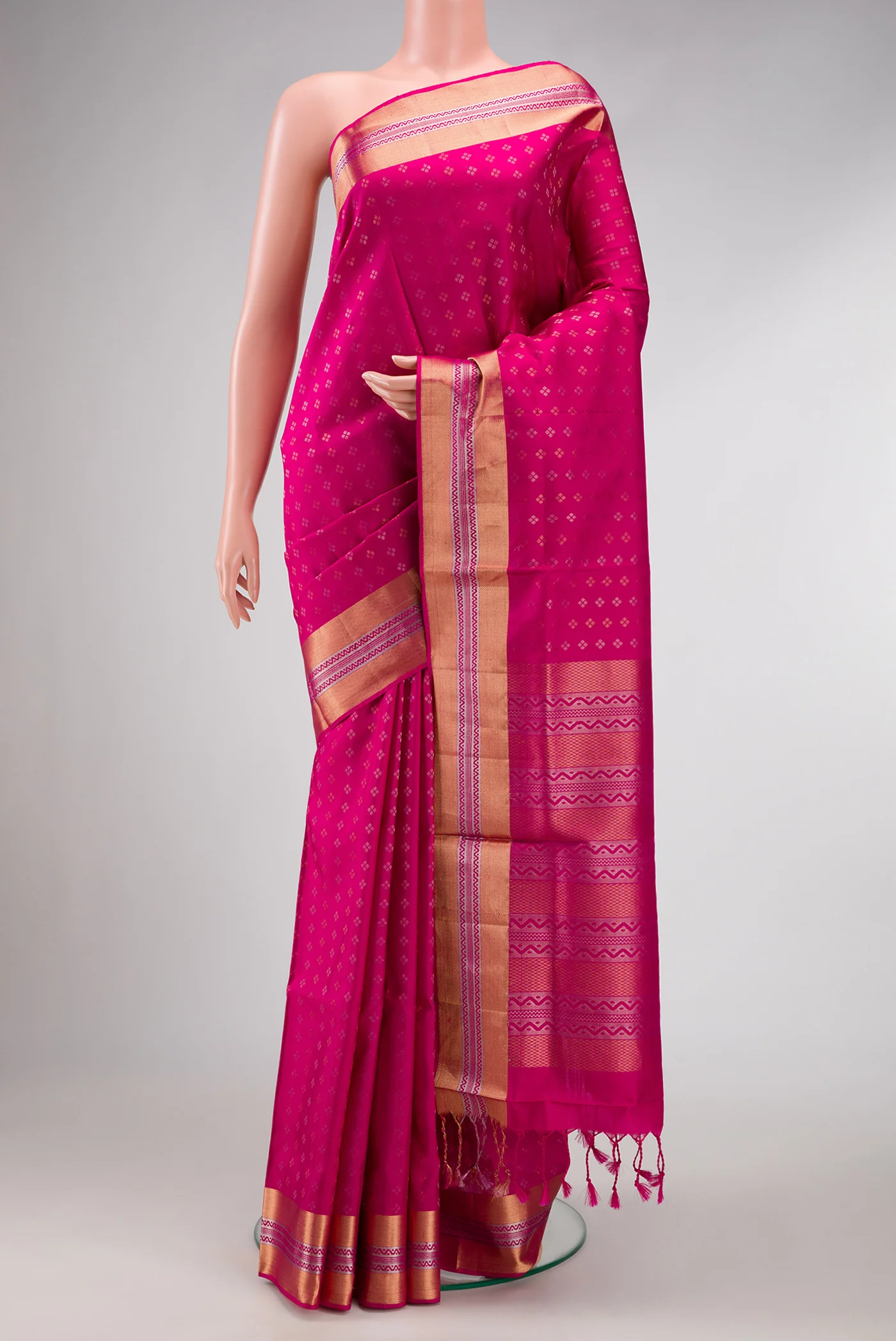 Rani Pink Soft Silk Saree
