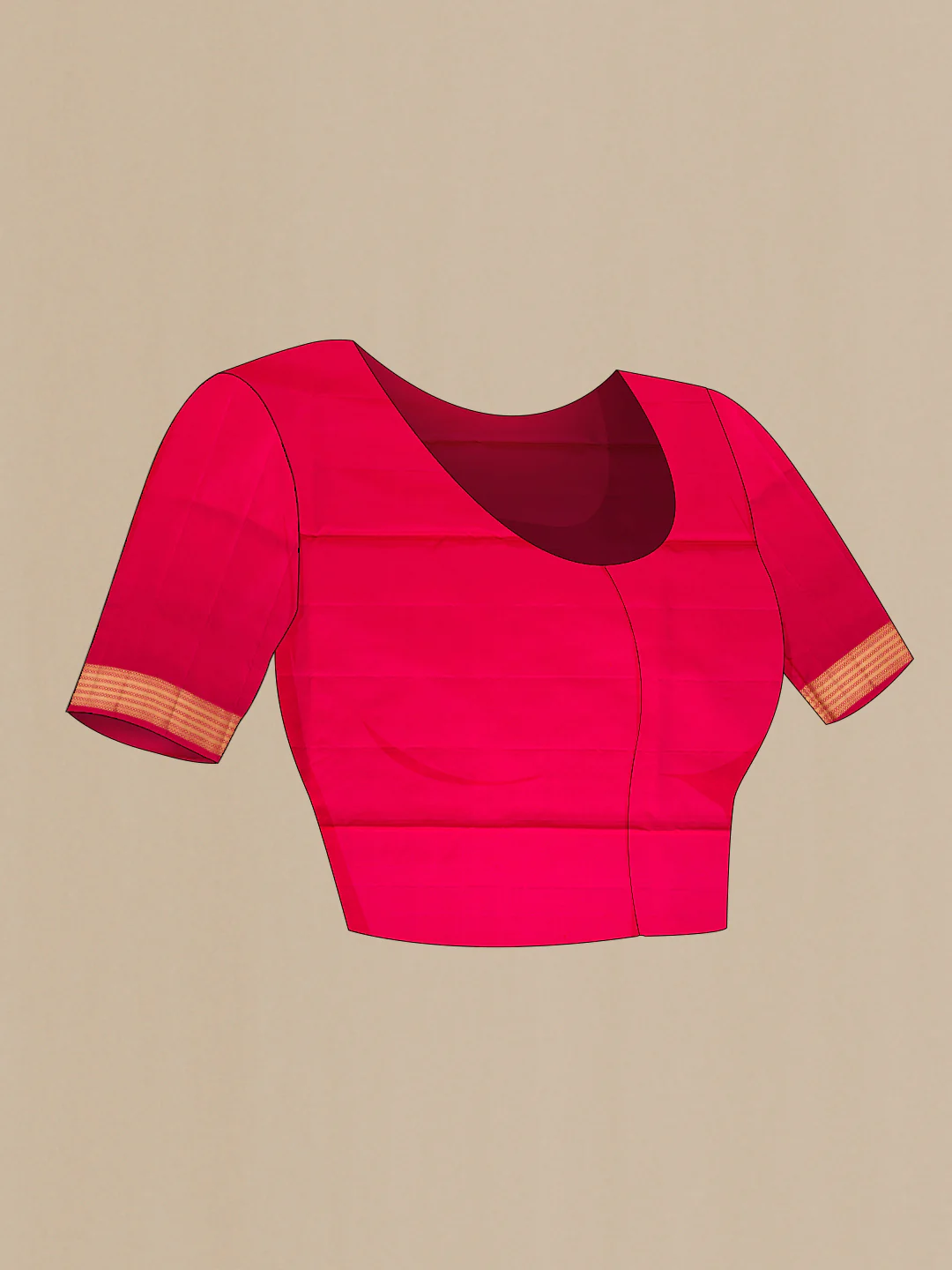 Pink Dual Tone Soft Silk Saree - Image 5