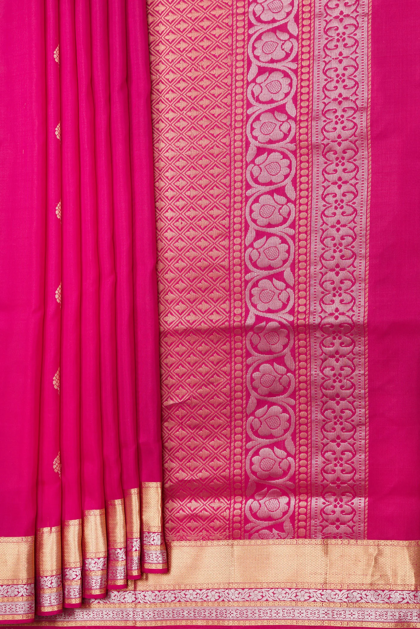 Dark Pink Soft Silk Saree - Image 4