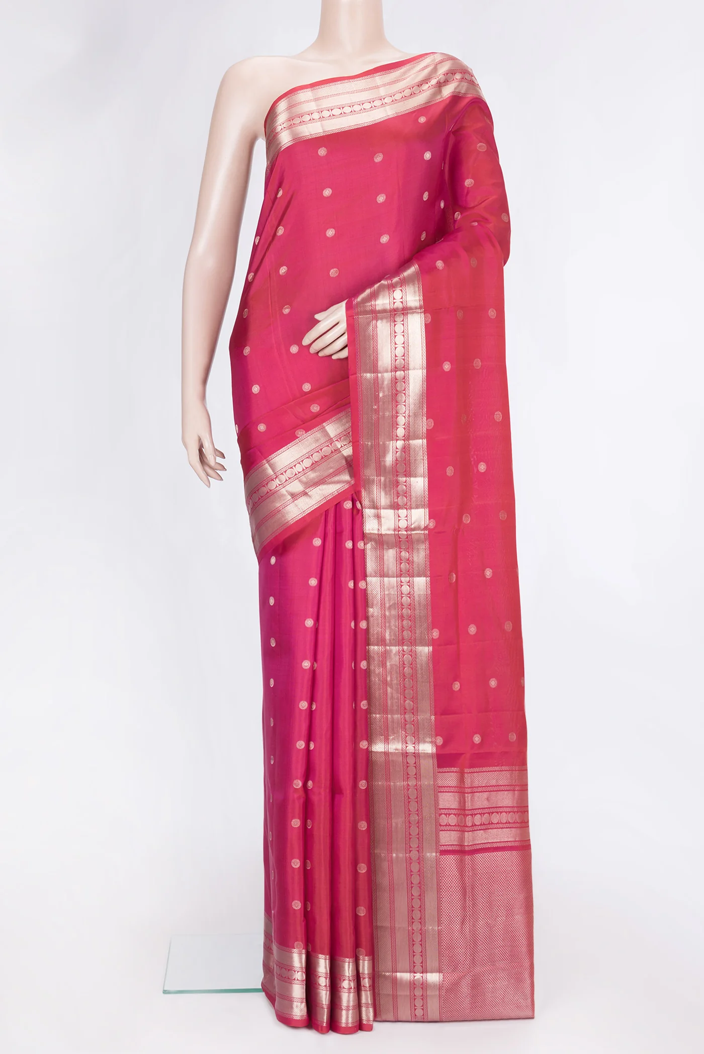 Dark Pink Dual Tone Soft Silk Saree