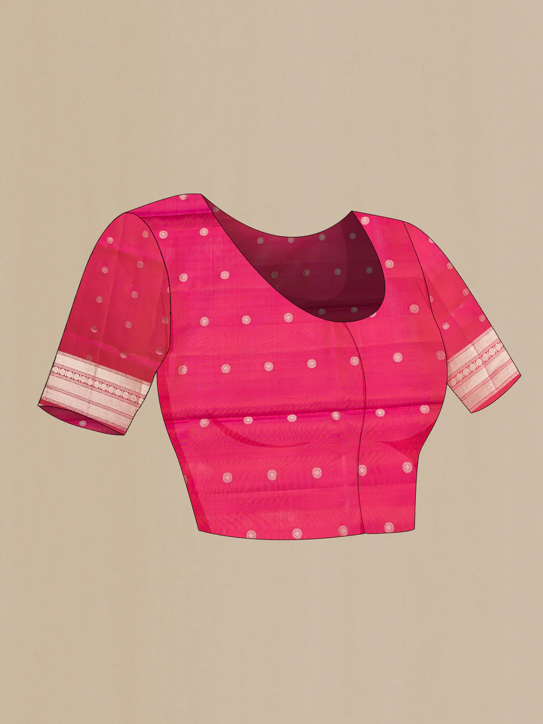 Dark Pink Dual Tone Soft Silk Saree - Image 5