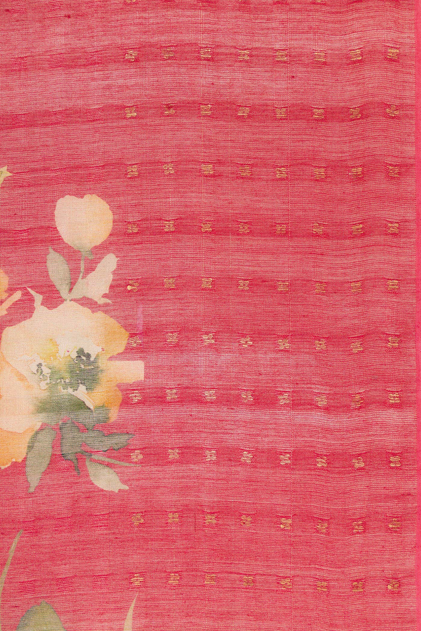 Red Tussar Silk Saree - Image 3