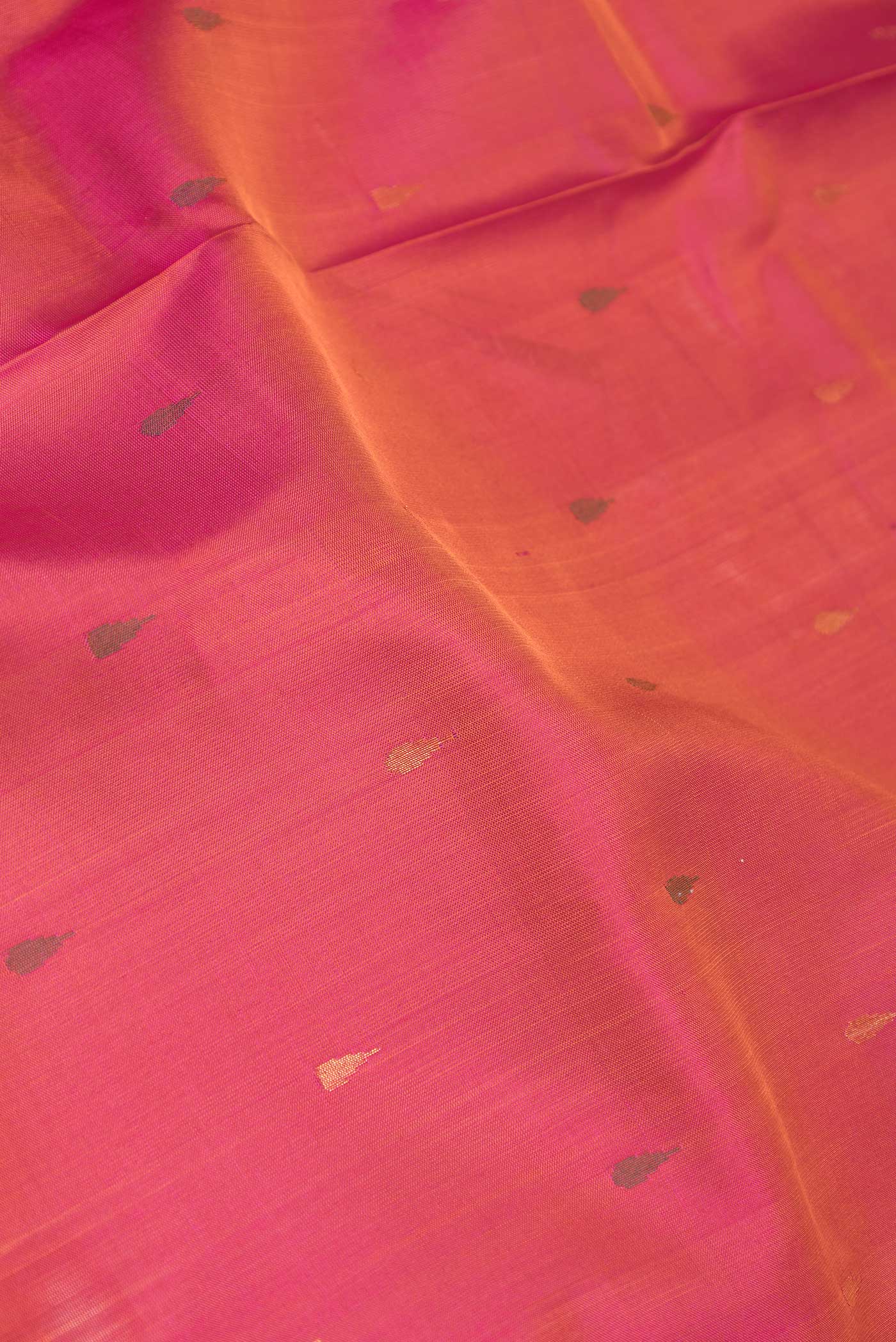 Dark Pink Dual Tone Uppada Silk Saree - Image 2