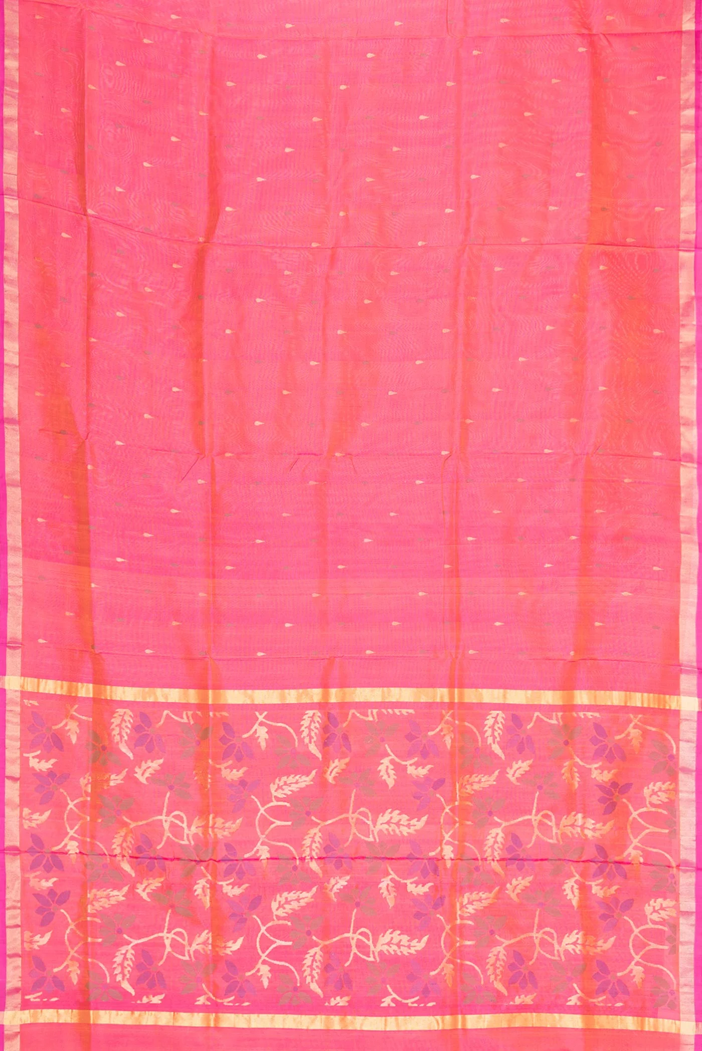 Dark Pink Dual Tone Uppada Silk Saree - Image 6