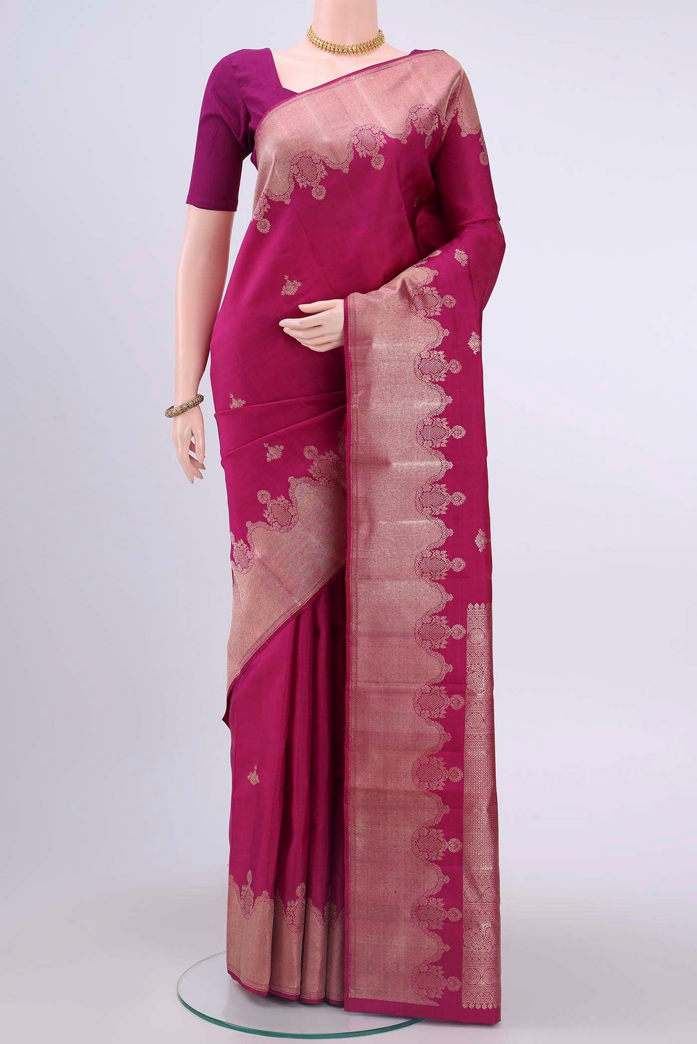 Dark Pink Kanjivaram Saree