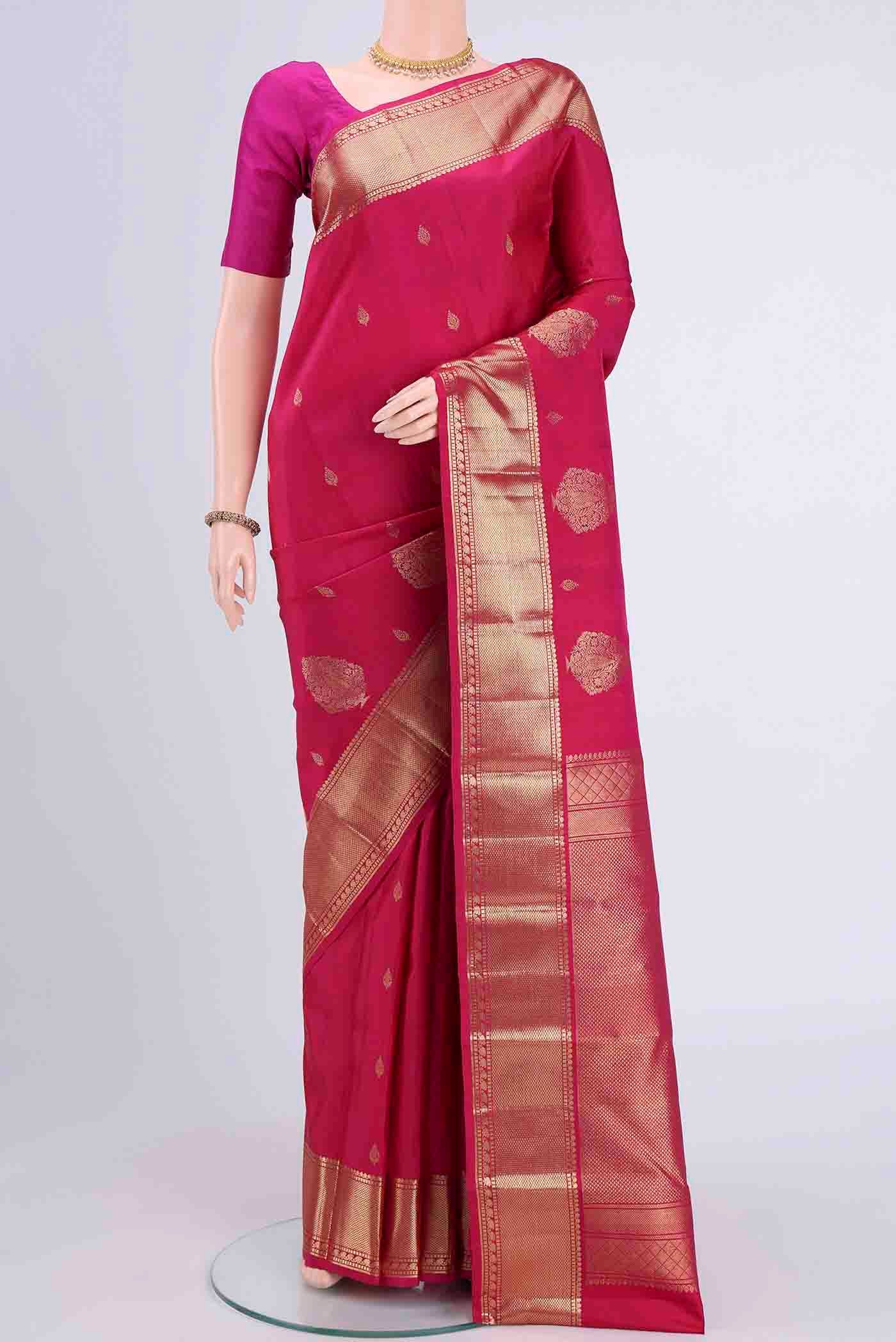 Dark Pink Kanchipuram Saree