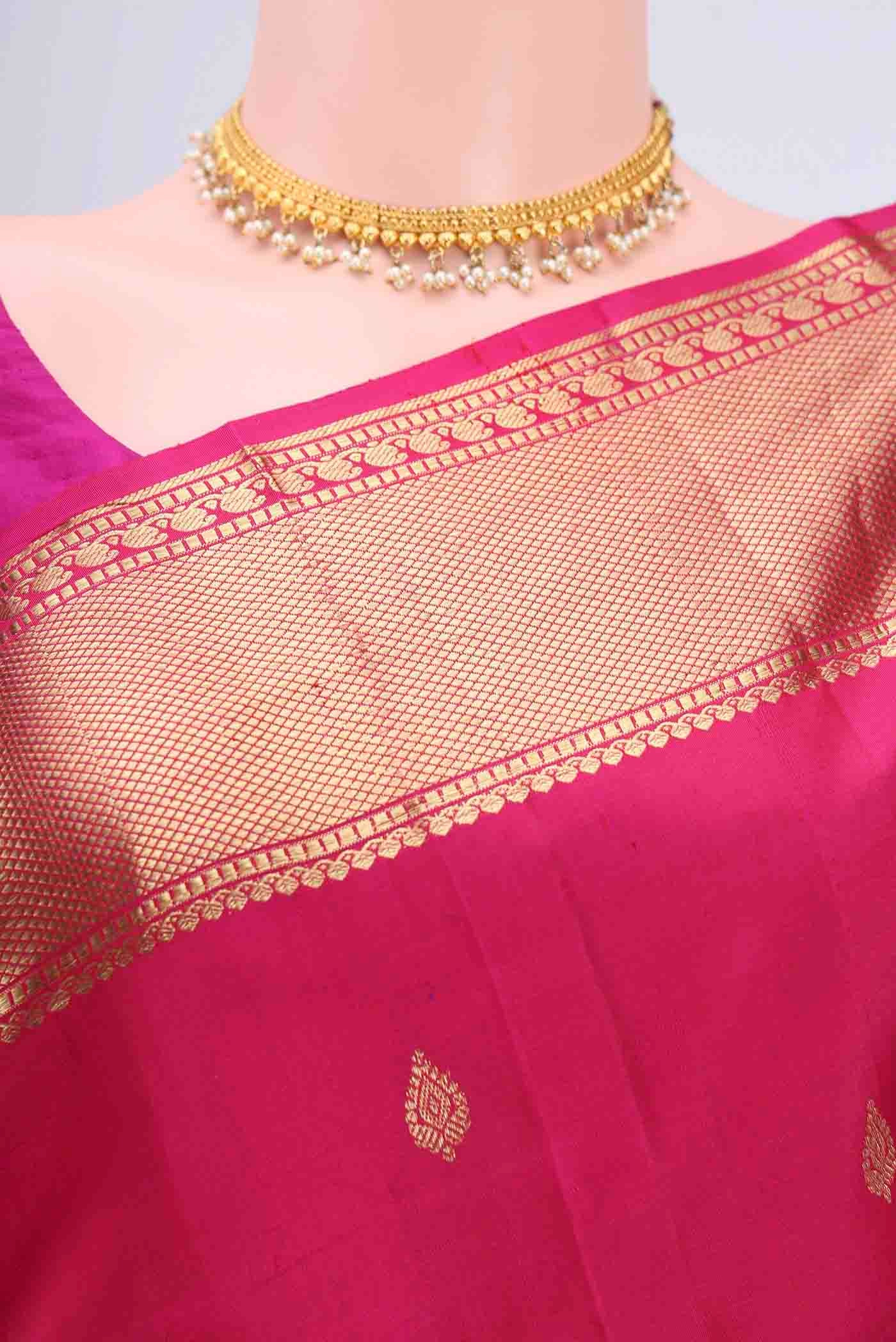 Dark Pink Kanchipuram Saree - Image 2