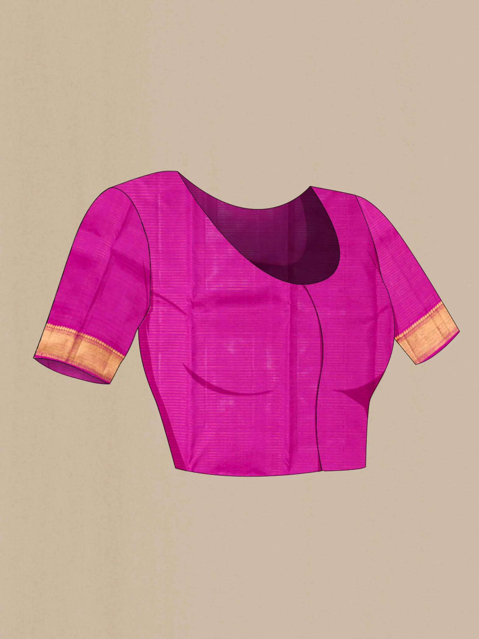 Dark Pink Kanchipuram Silk Saree - Image 5