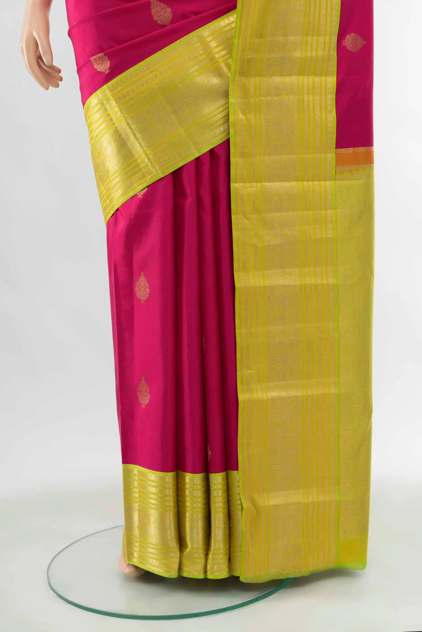 Dark Pink Kanchipuram Silk Saree - Image 3