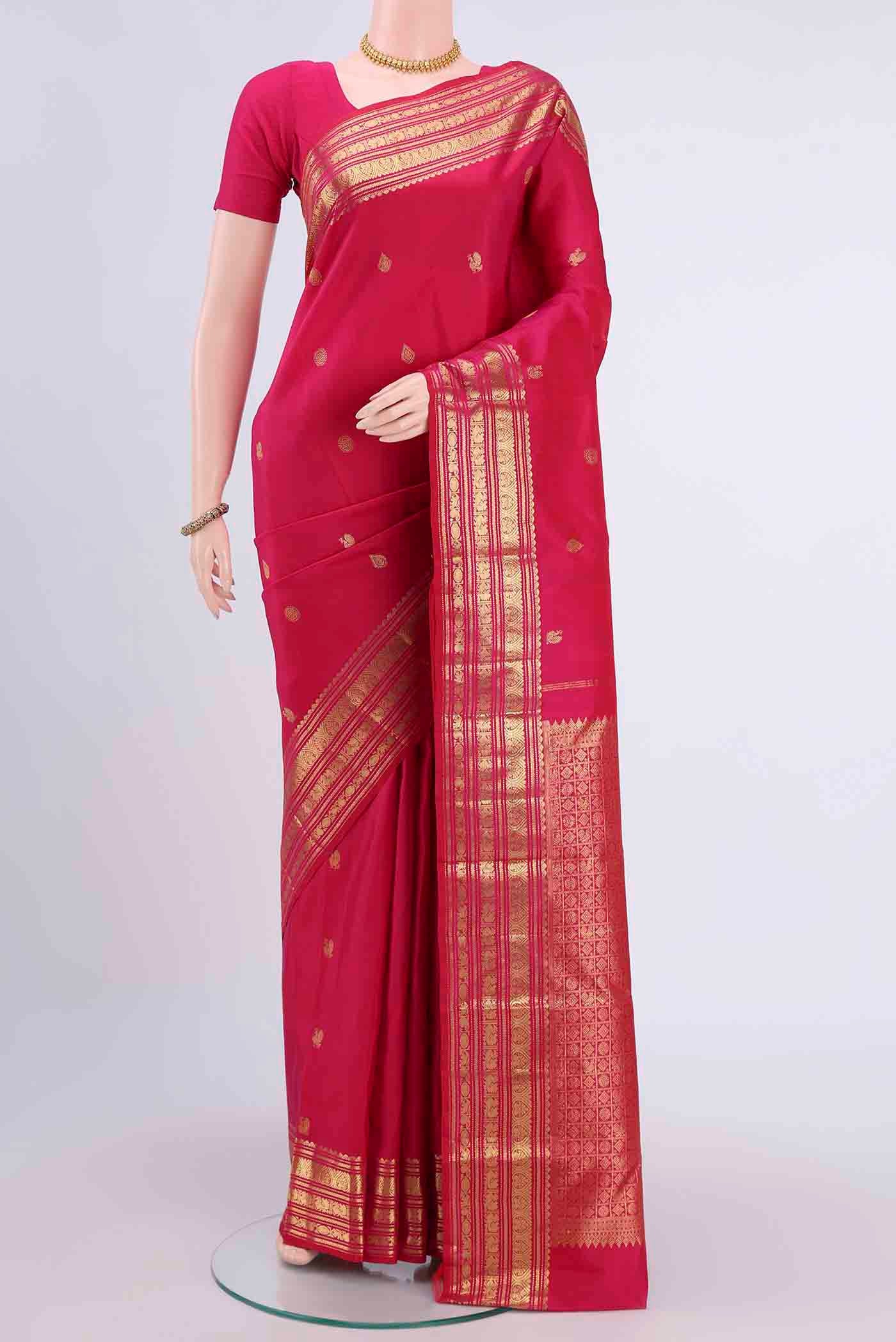 Dark Pink Kanjivaram Silk Saree