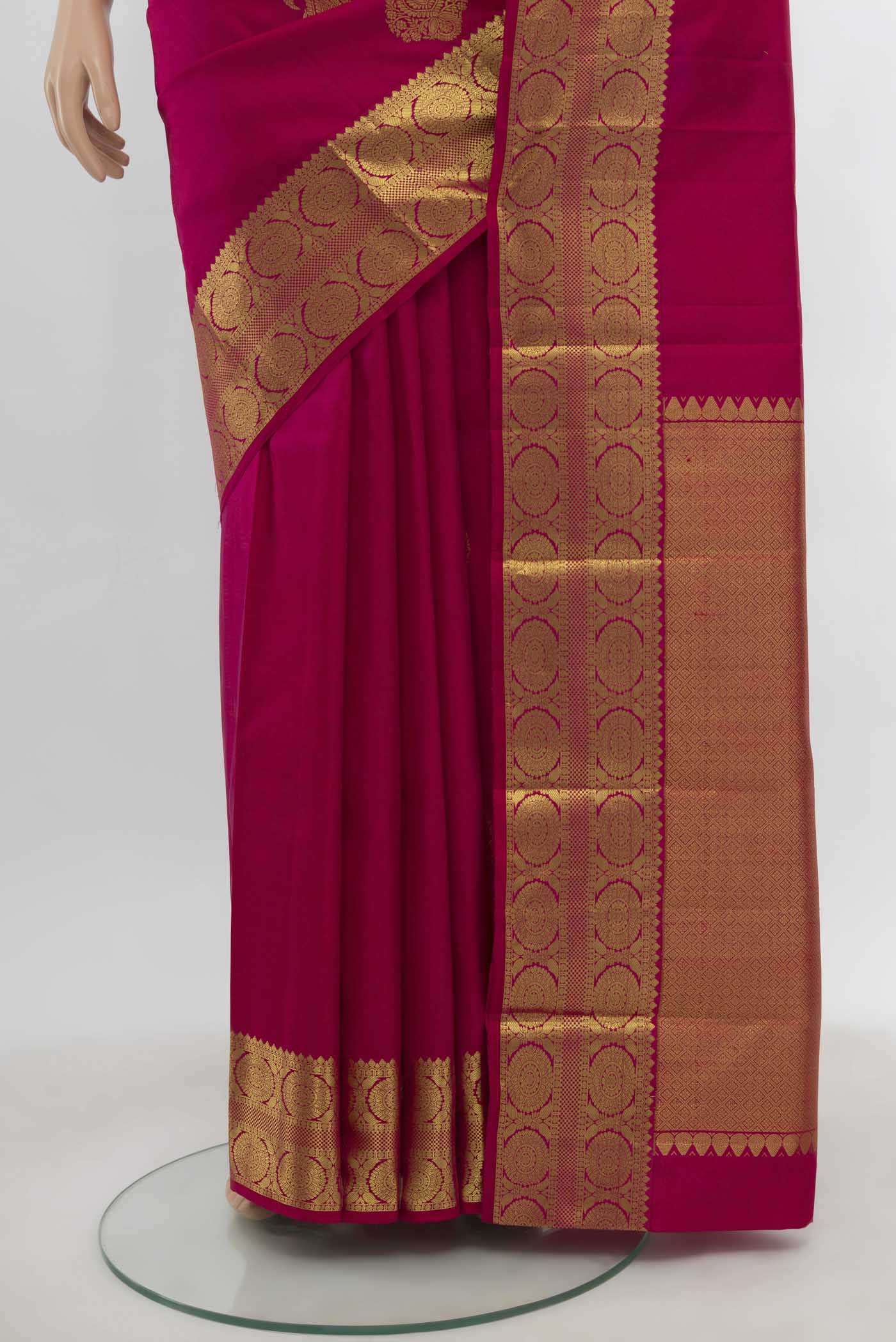 Dark Pink Kanchipuram Silk Saree - Image 3