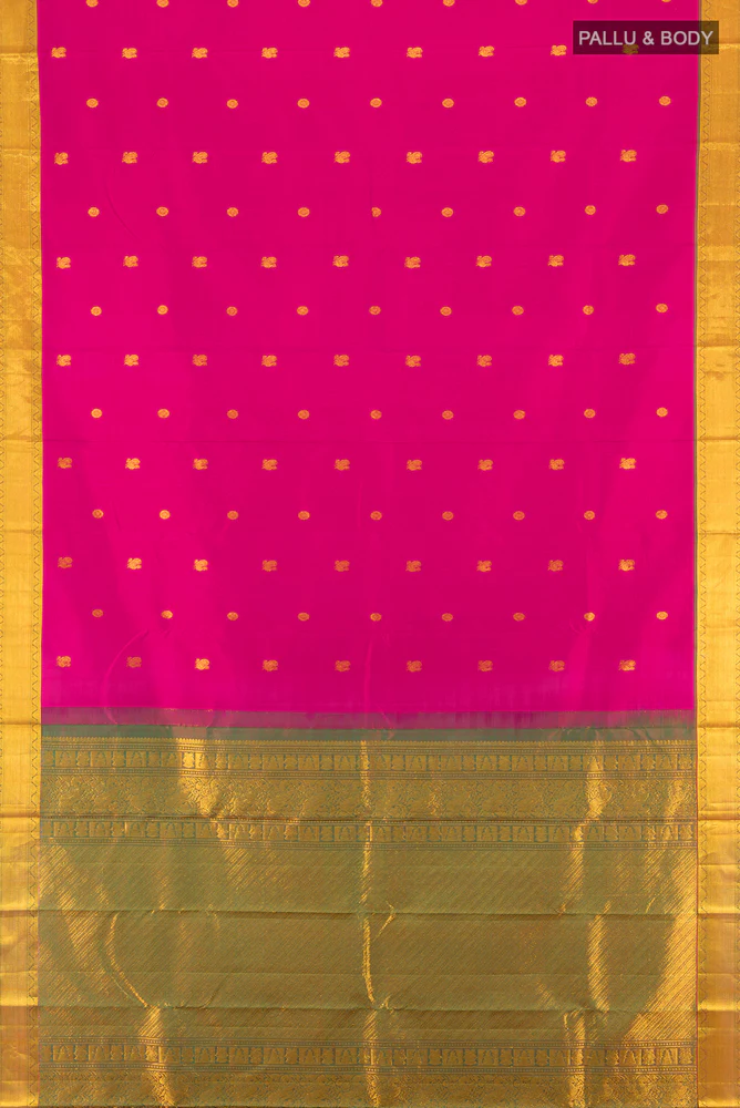 Rani Pink Kanchipuram Silk Saree - Image 5