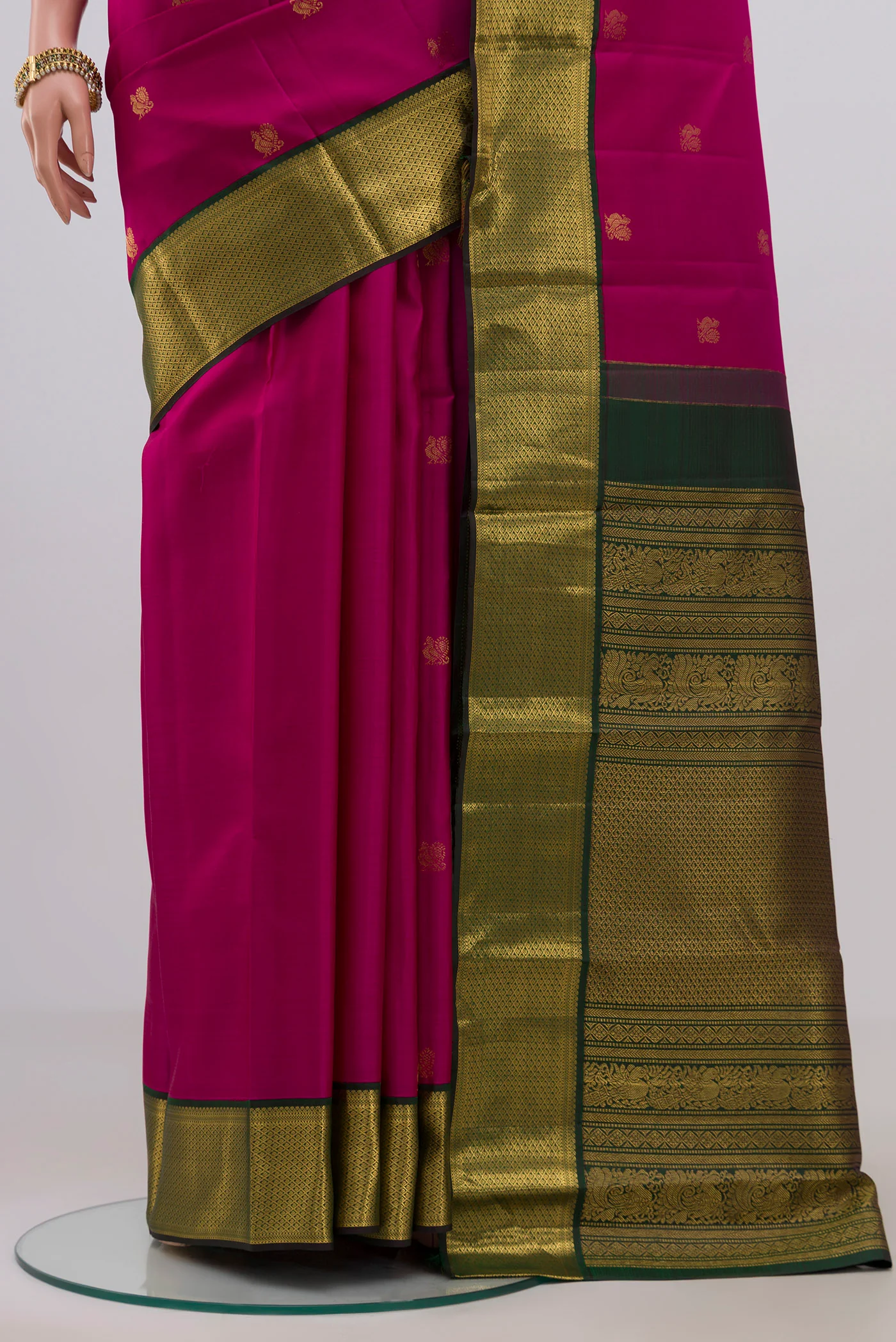 Pink Kanchipuram Silk Saree - Image 3
