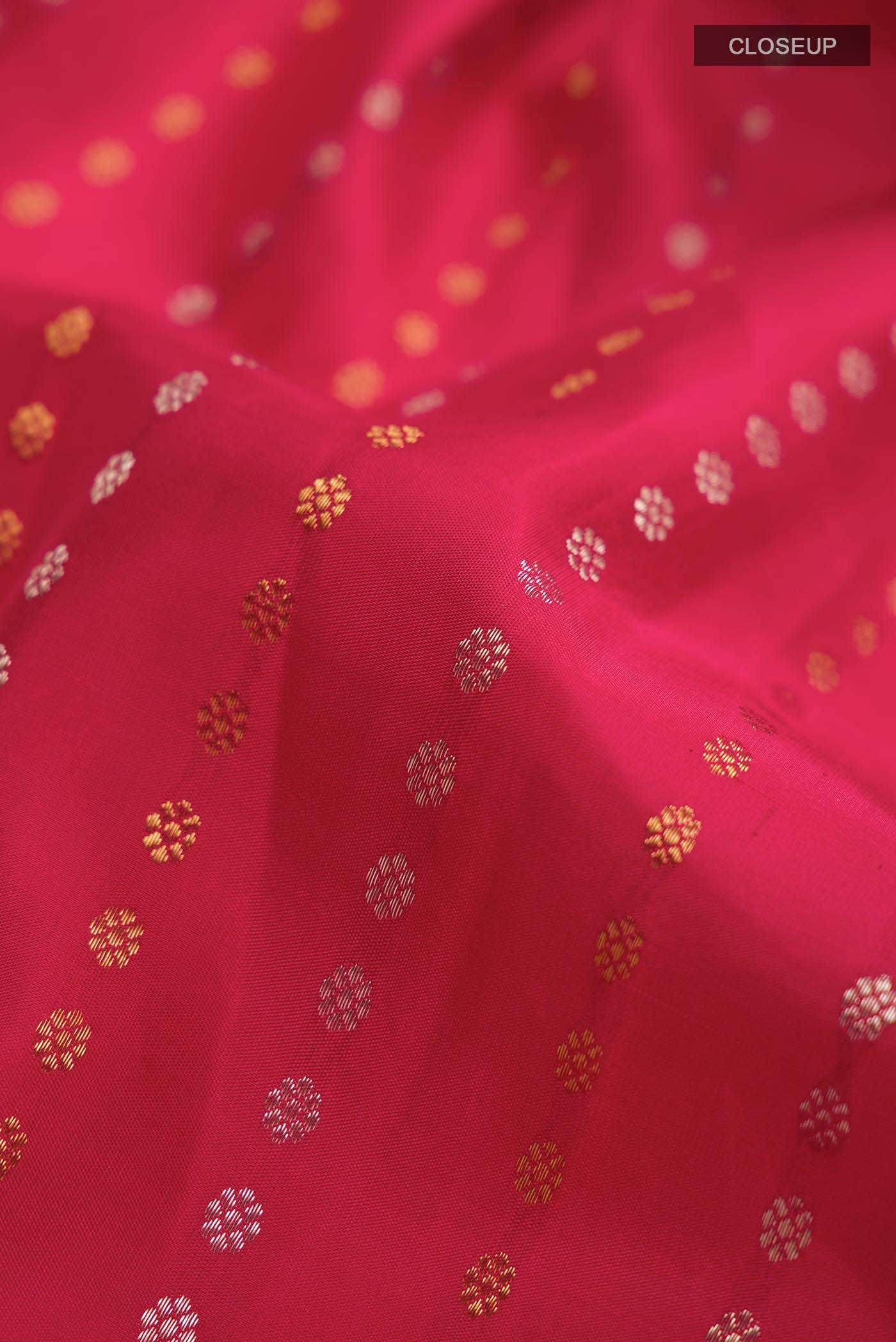 Dark Pink Kanchipuram Silk Saree - Image 3